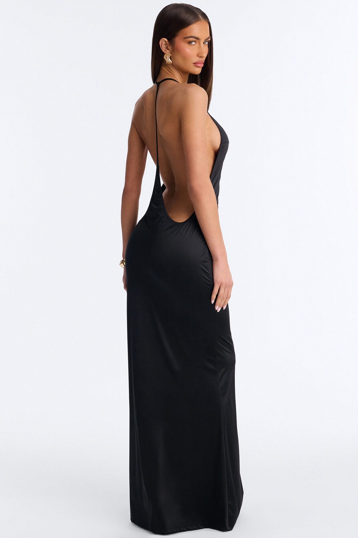 Statement Maker Drop Back Maxi Dress - Black