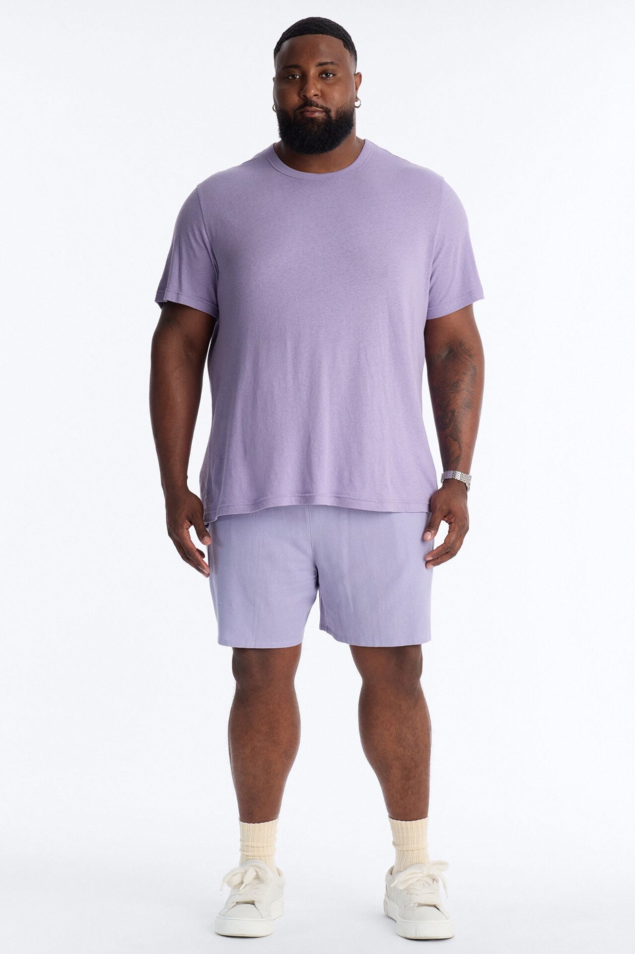 Bahamas Linen Crew Tee - Lavender