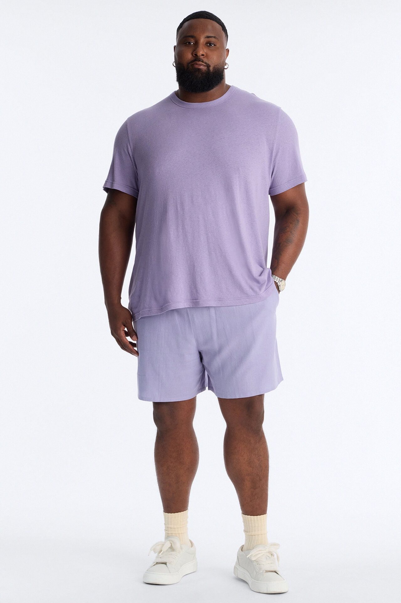 Bahamas Linen Slim Short - Lavender