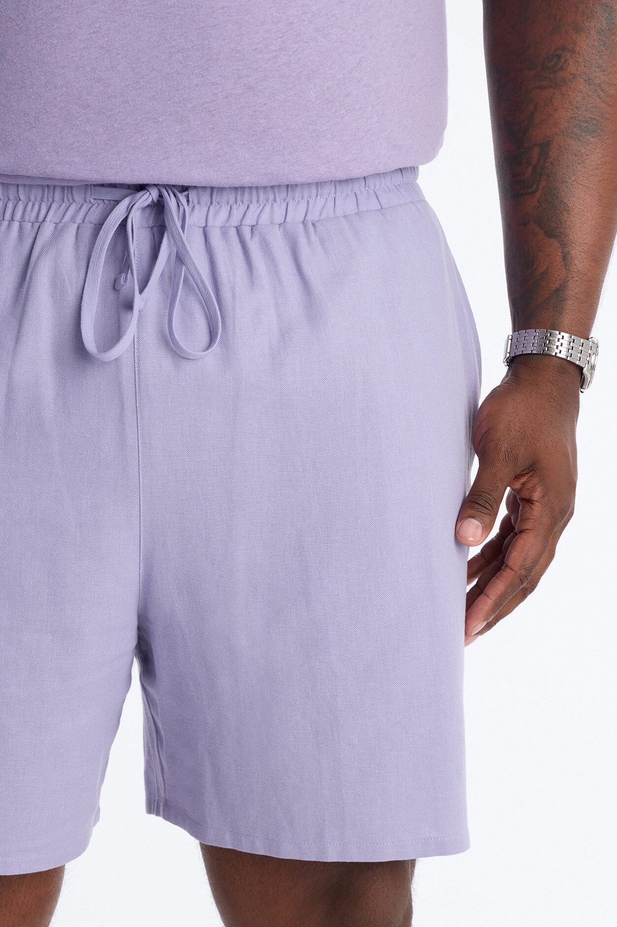 Bahamas Linen Slim Short - Lavender