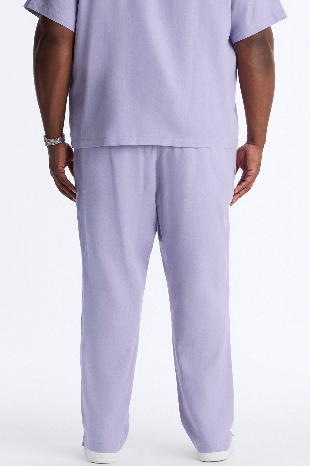 Bahamas Linen Slim Pull On Pants - Lavender