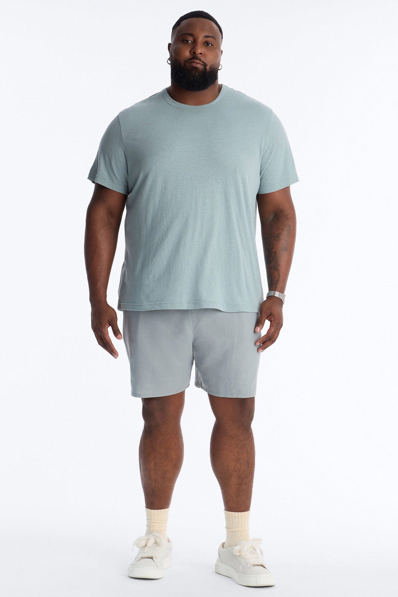 Bahamas Linen Crew Tee - Slate Blue