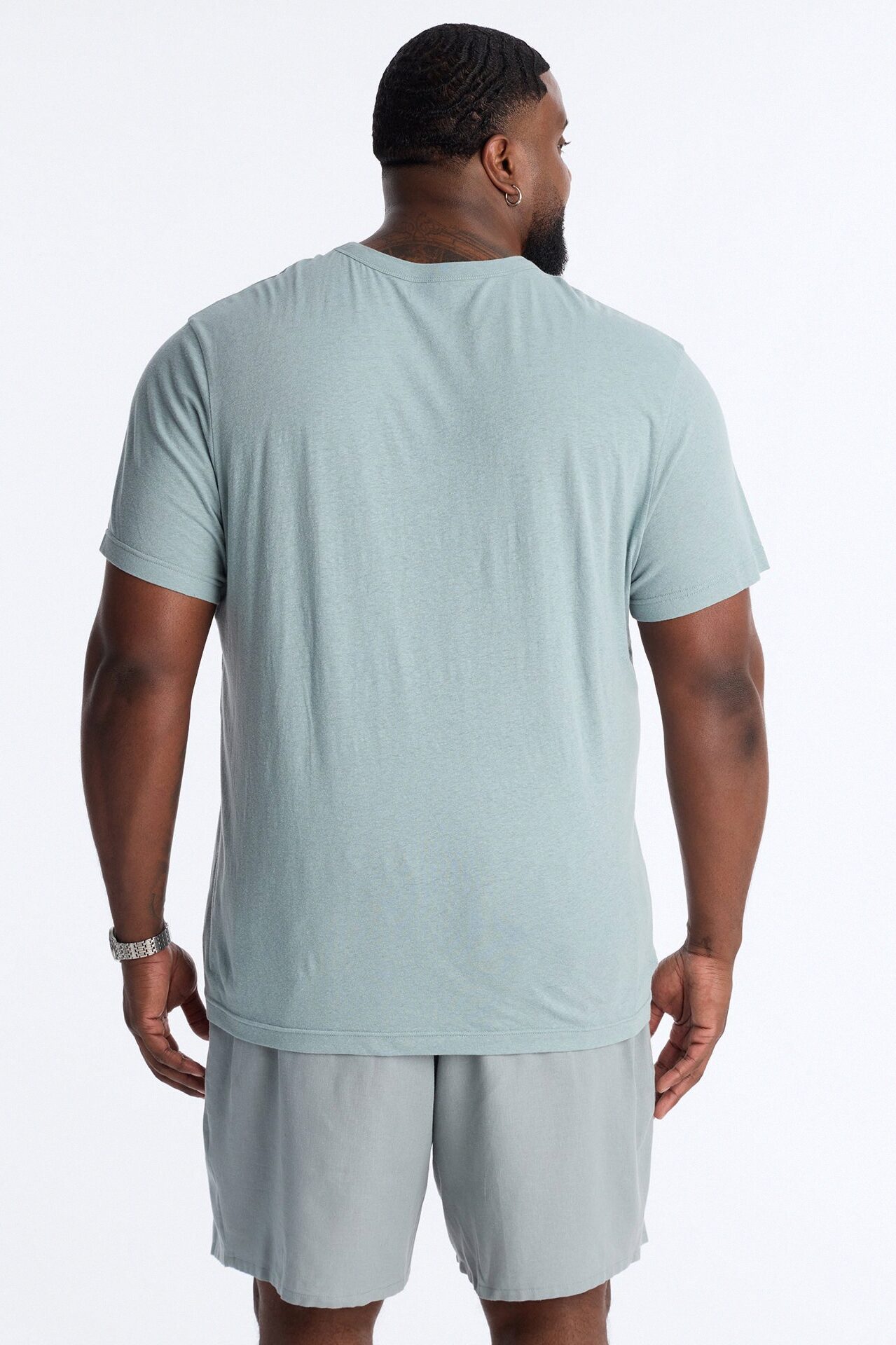 Bahamas Linen Crew Tee - Slate Blue