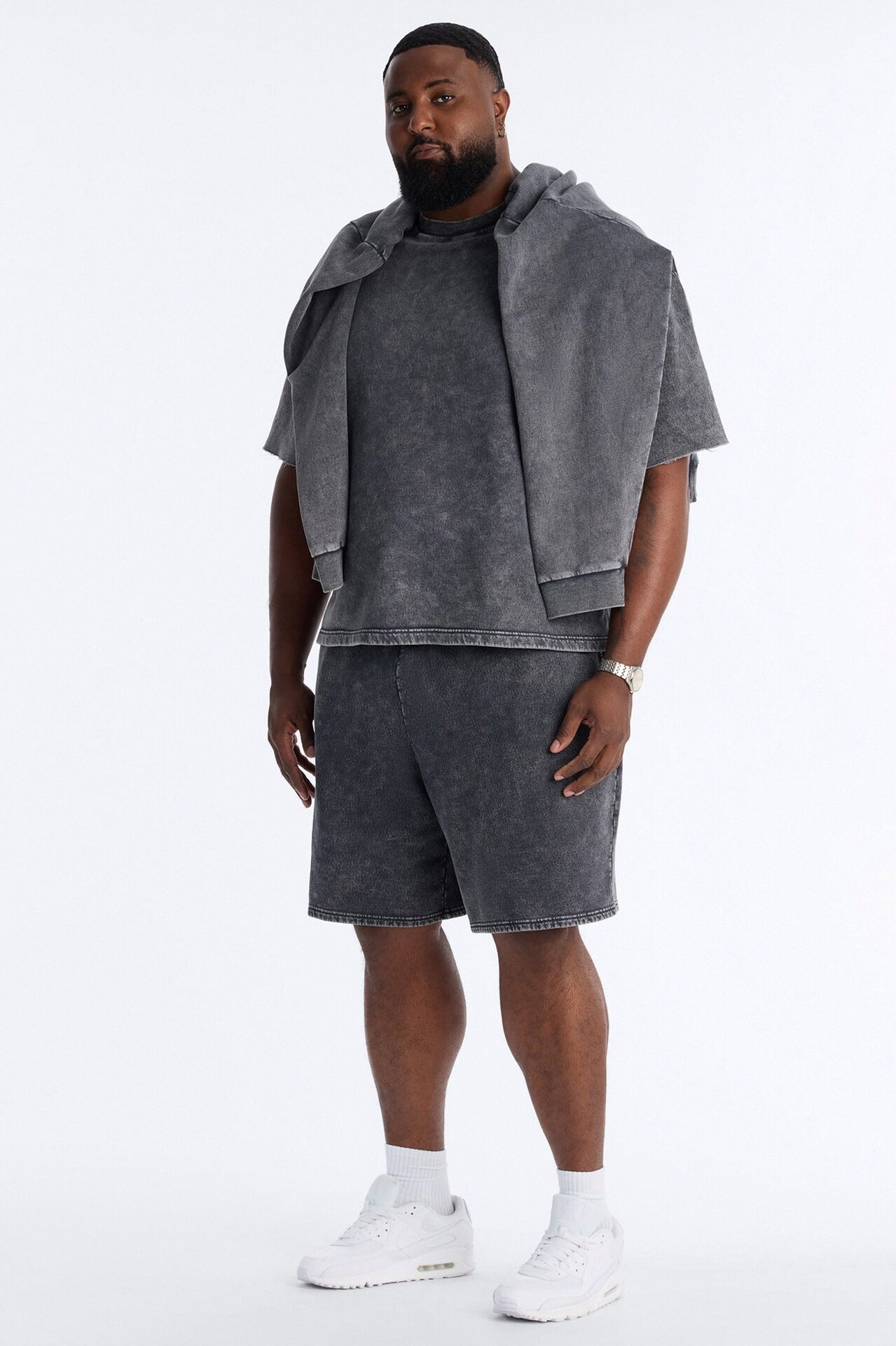 On The Go Washed Tee - Charcoal