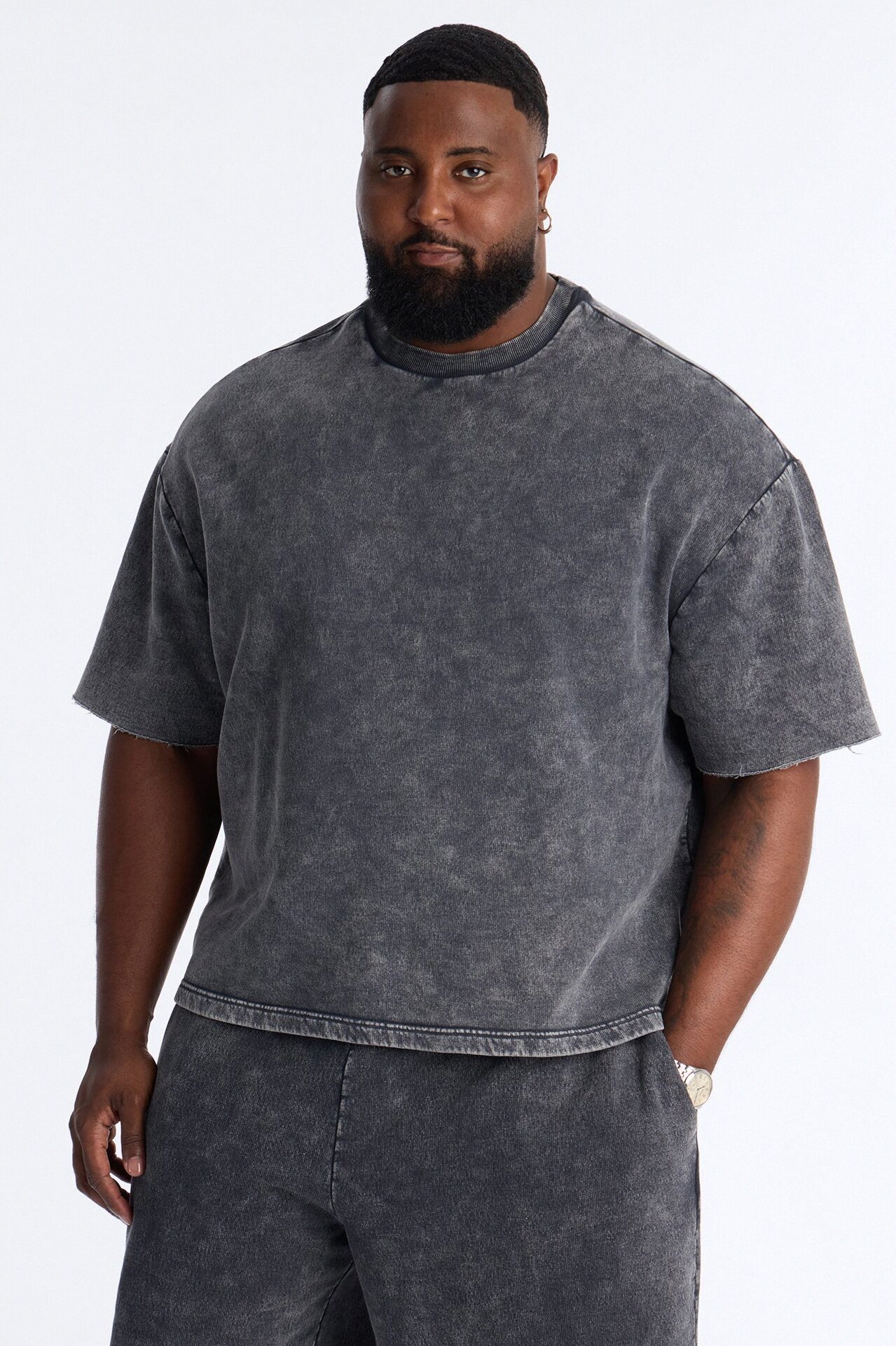 On The Go Washed Tee - Charcoal