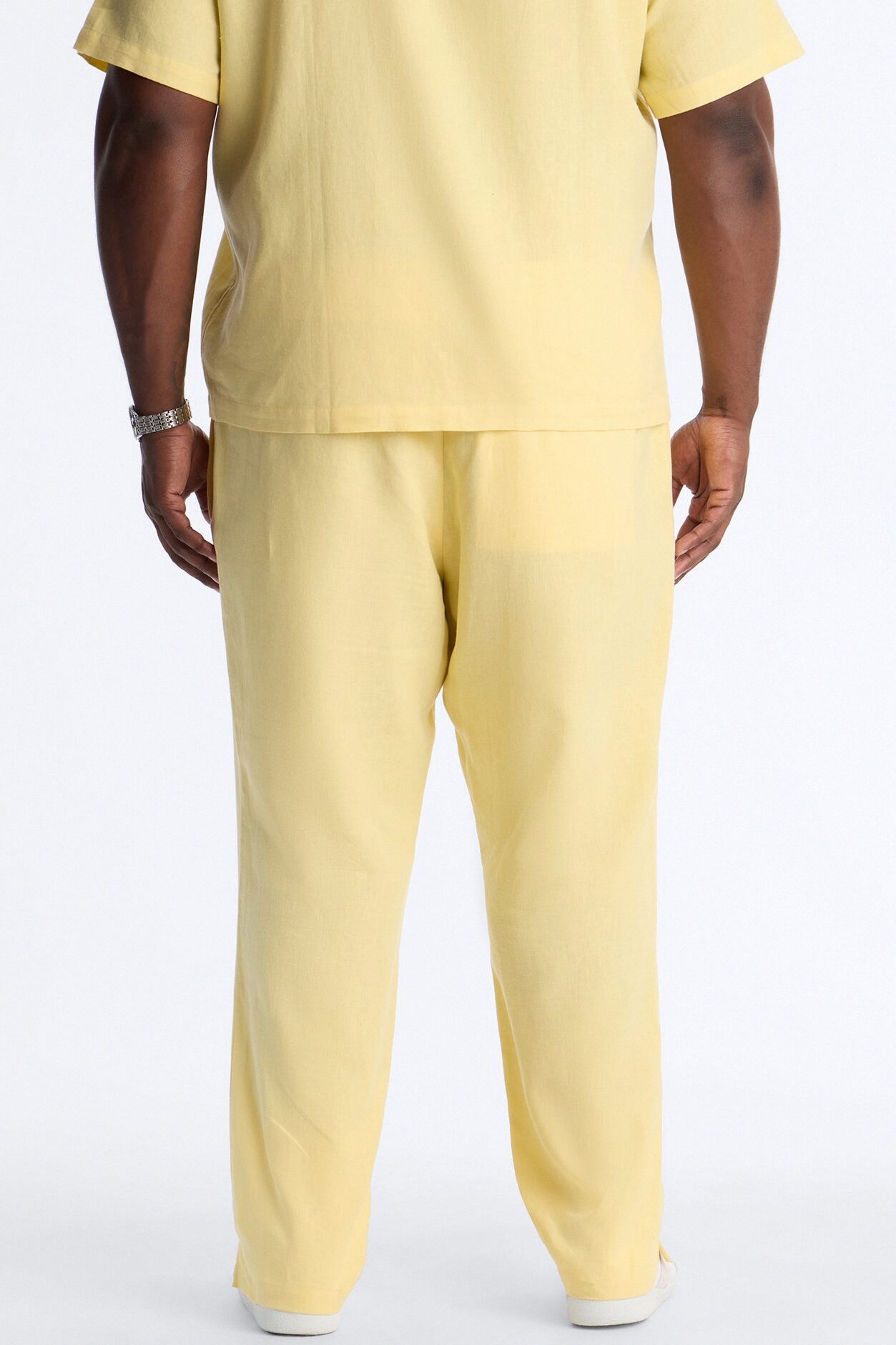 Bahamas Linen Slim Pull On Pants - Butter Yellow