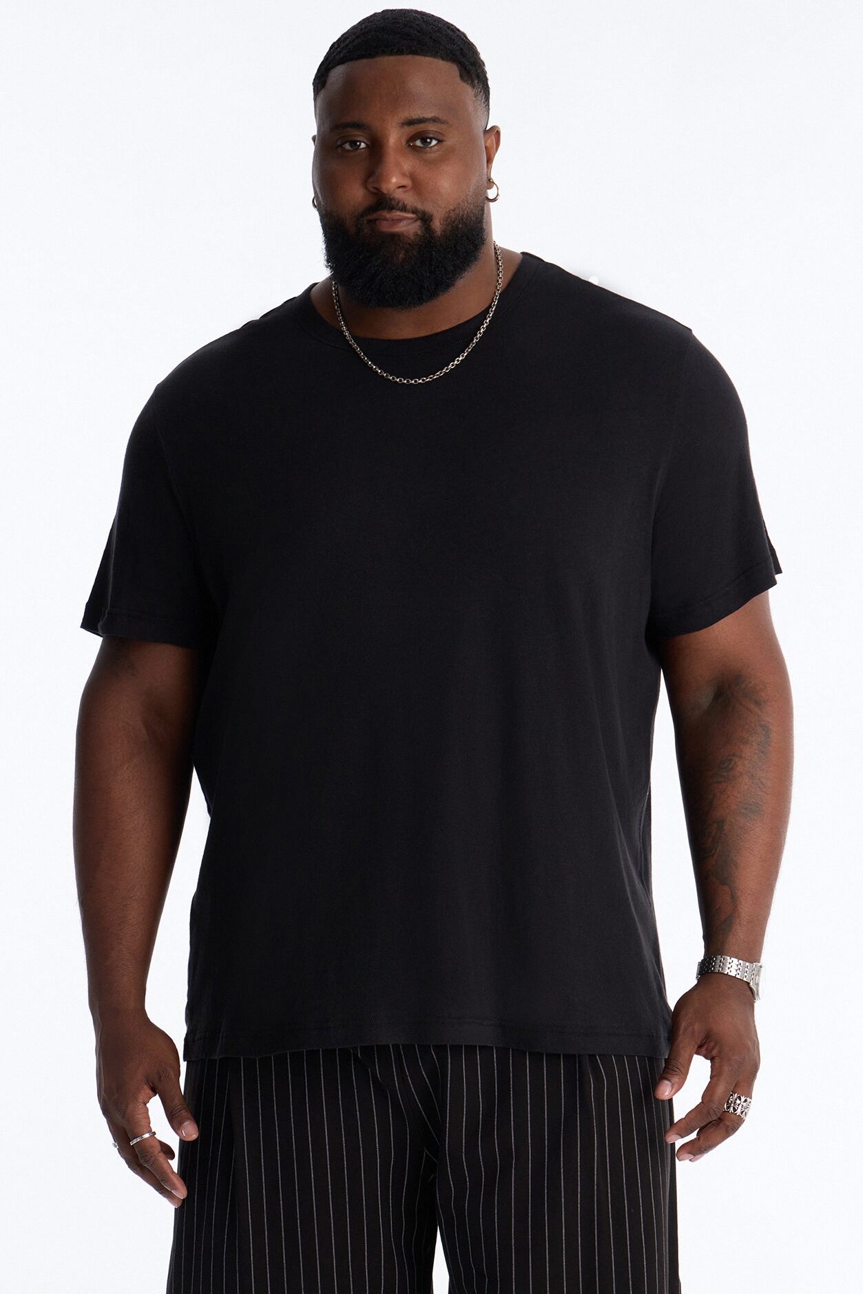 Bahamas Linen Crew Tee - Black