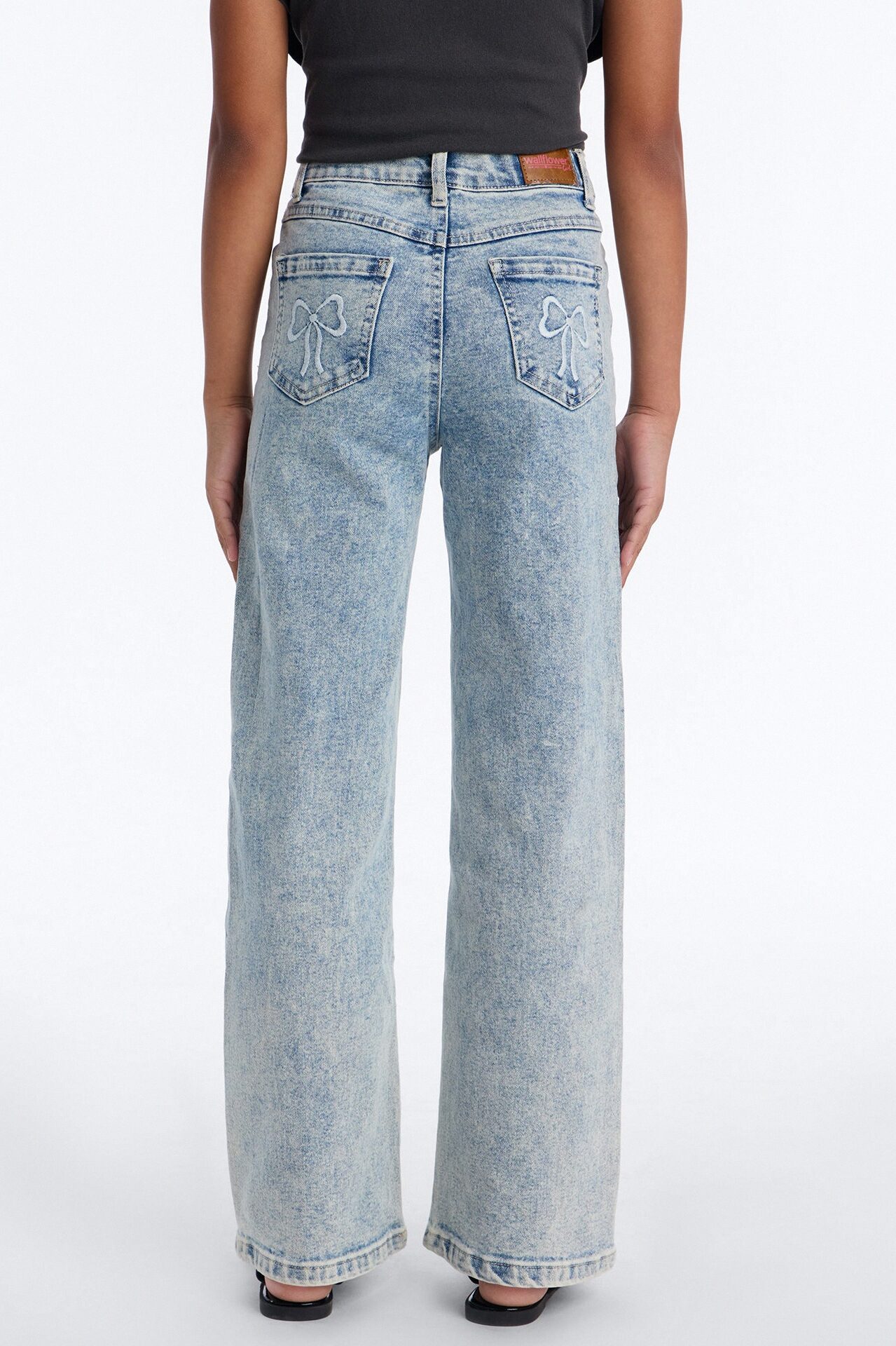 Mini On The Right Track Wide Leg Jeans - Medium Wash