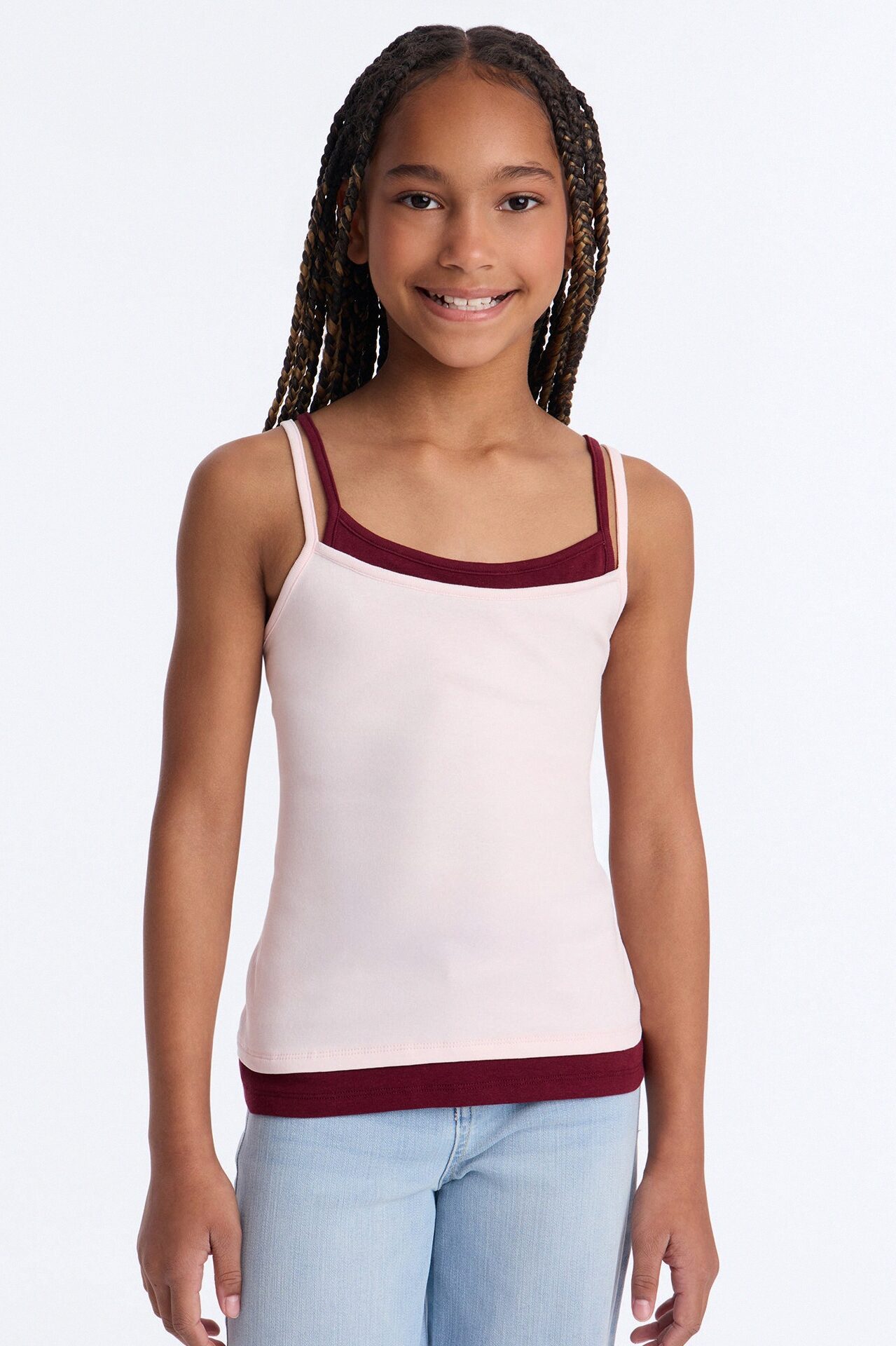 Mini Soho Babe Double Layered Cami Top - Pink/combo