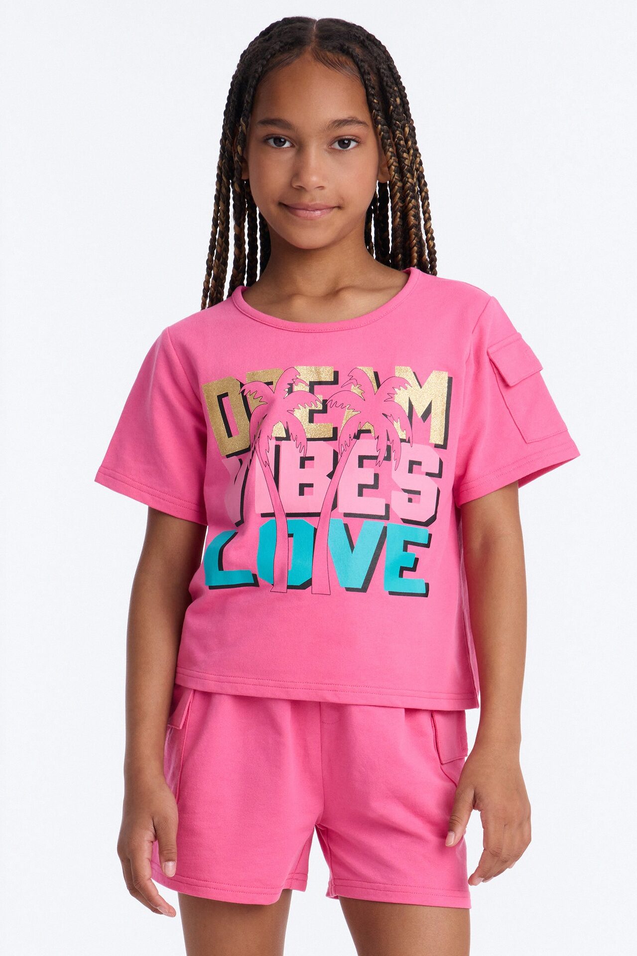 Mini Dream Vibes Love Short Set - Rose