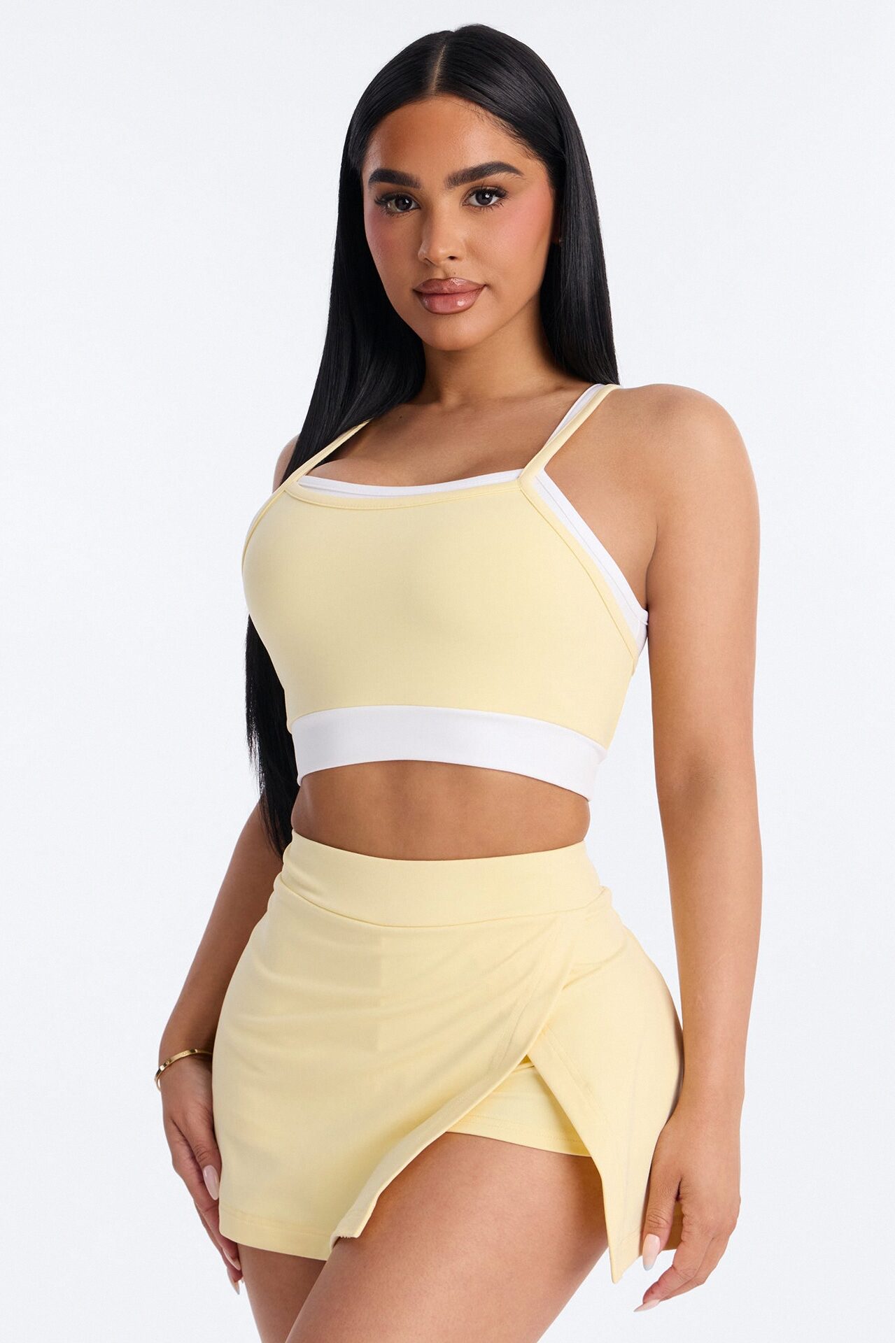 Melinda Tank And Mini Skort Set - Butter Yellow