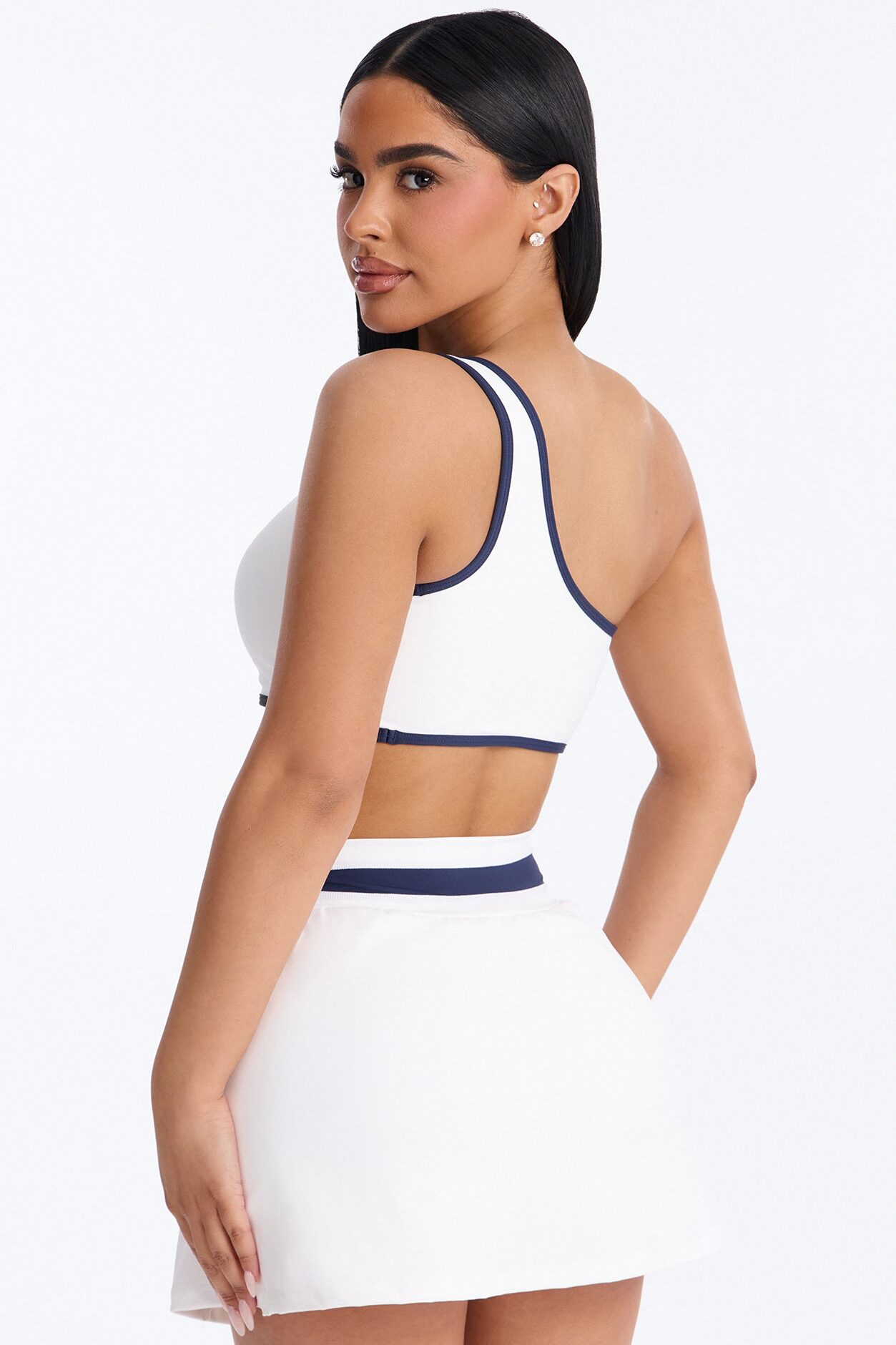 Daniele One Shoulder Skirt Set - White