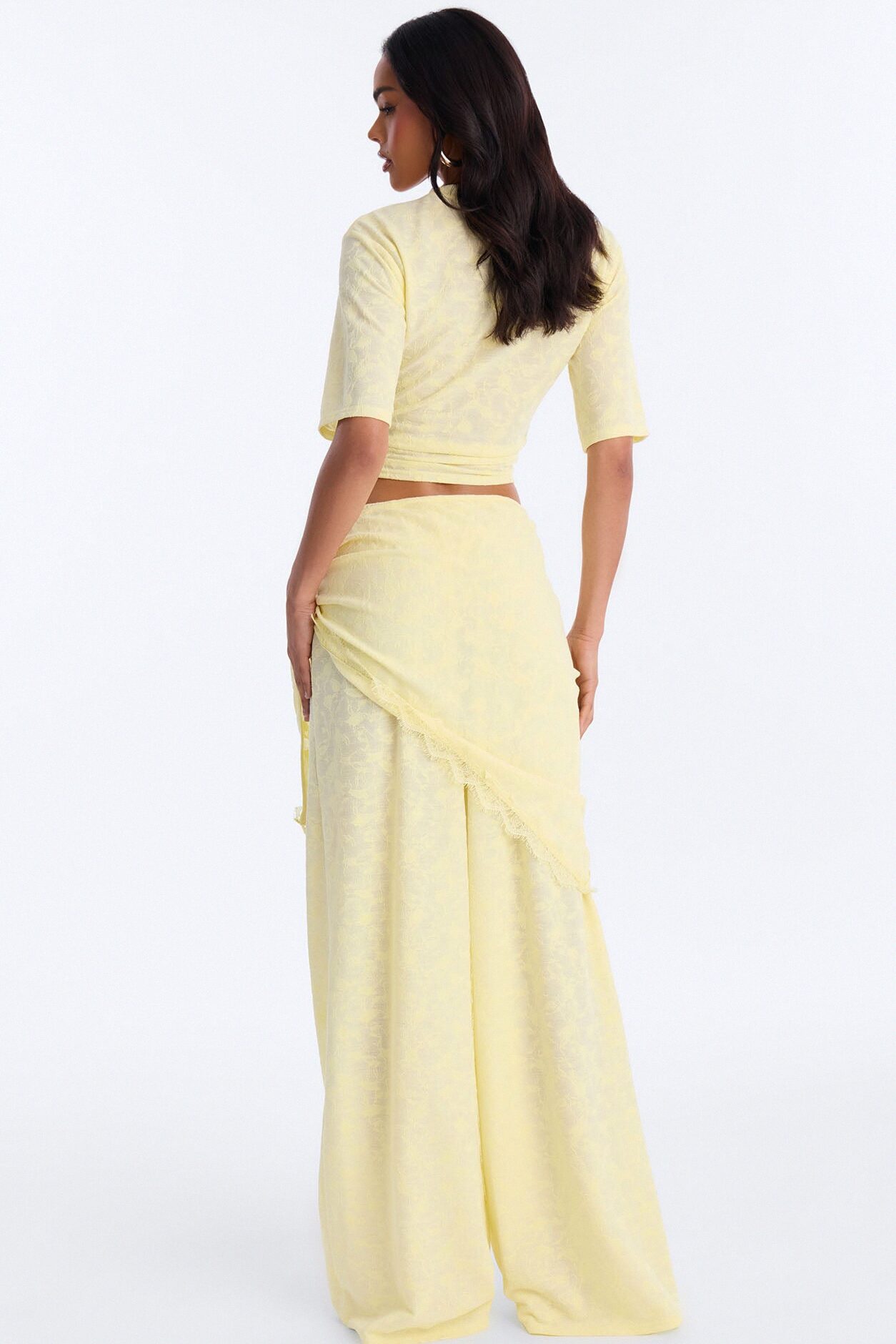 Solana Lace 3 Piece Pant Set - Yellow