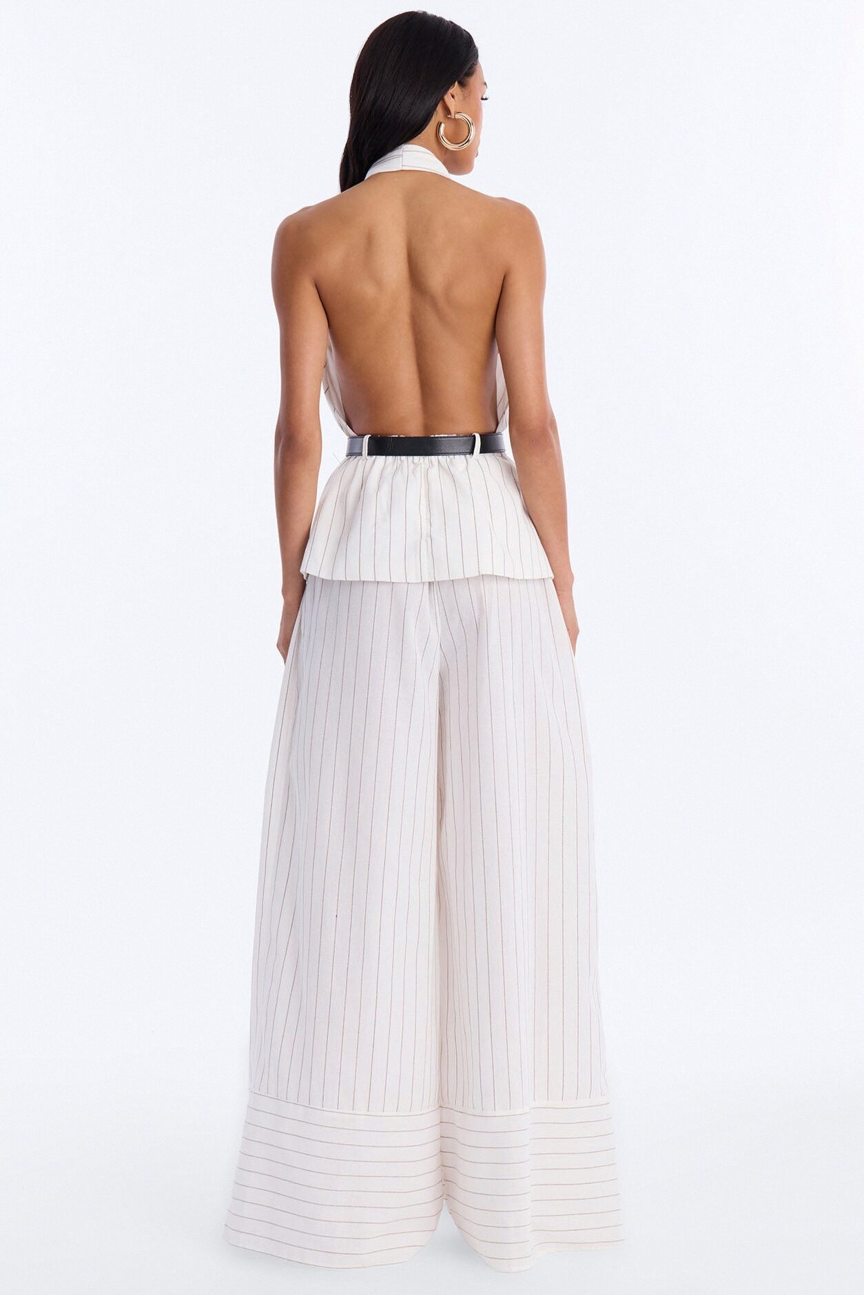 Signature Edit Linen Belted Pant Set - Ivory/combo
