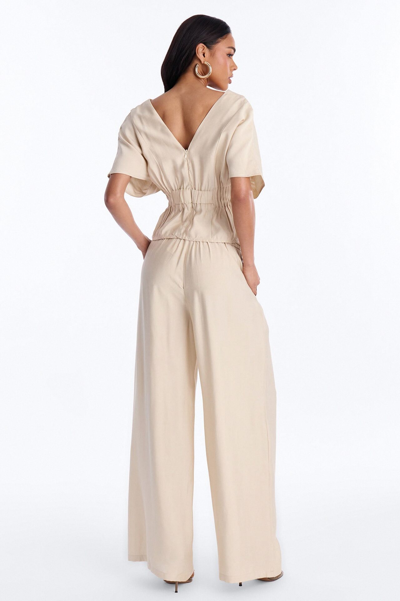 Miranda Linen Pant Set - Taupe