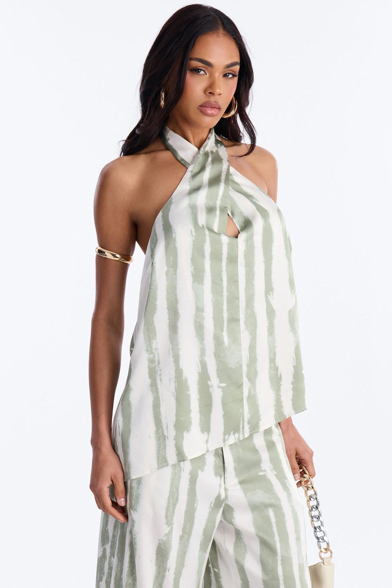 Glimmer Muse Halter Pant Set - Green/combo