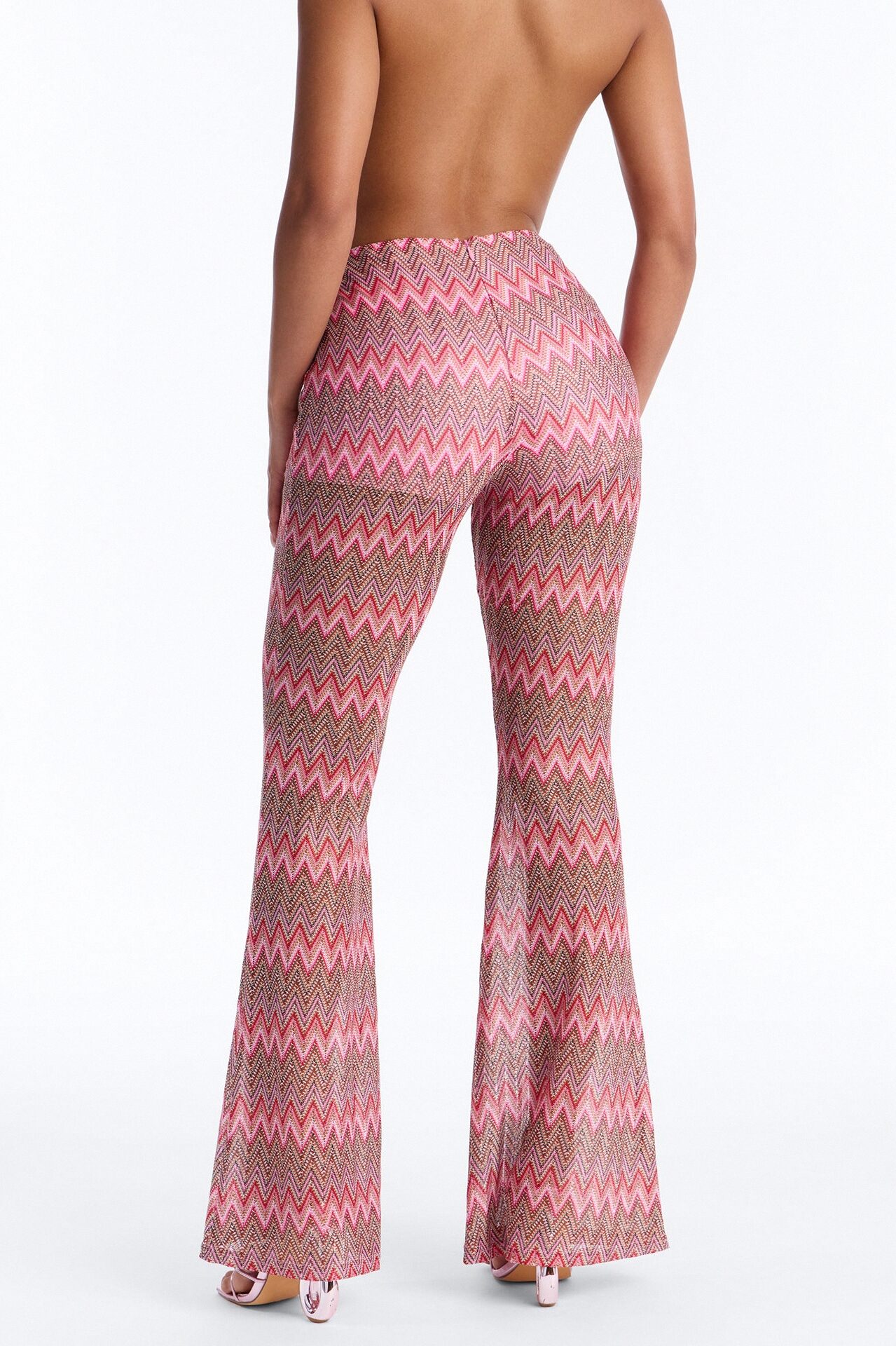 Not Your Muse Festival Crochet Flare Pant 33″ - Pink/combo