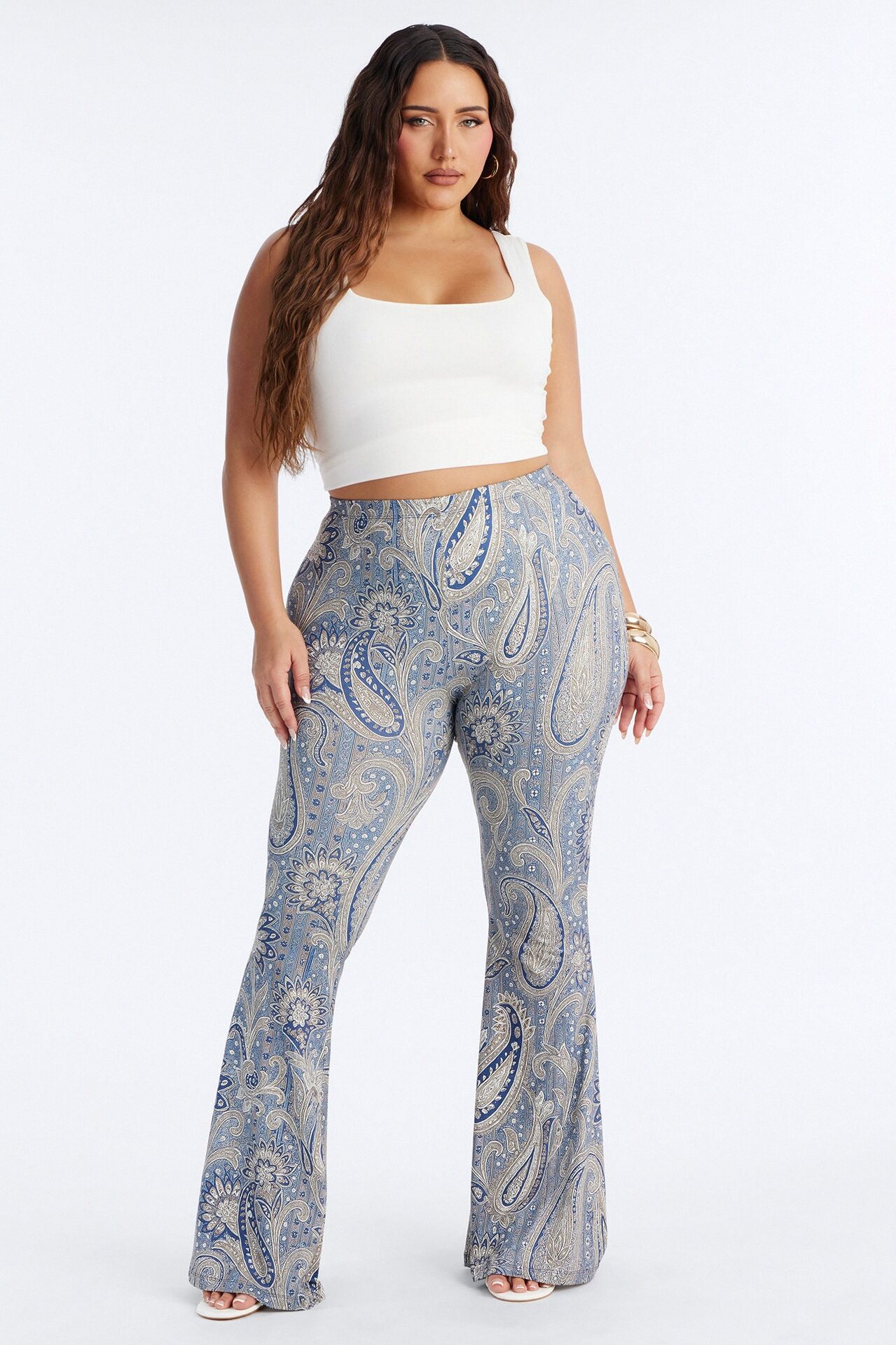 Boho Dreams Paisley Flare Pant - Blue/combo