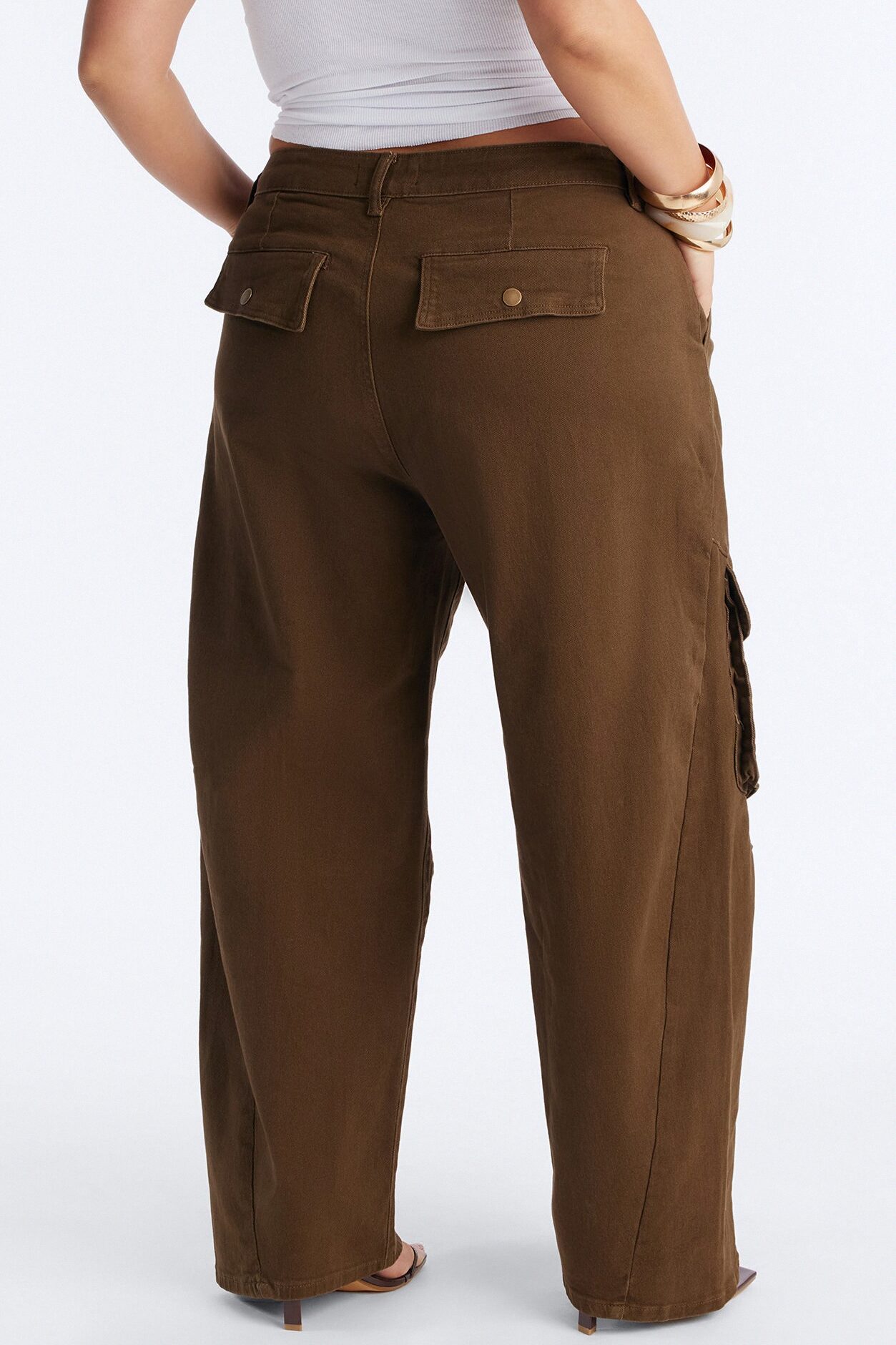 Open Ranks Stretch Cargo Jeans - Olive