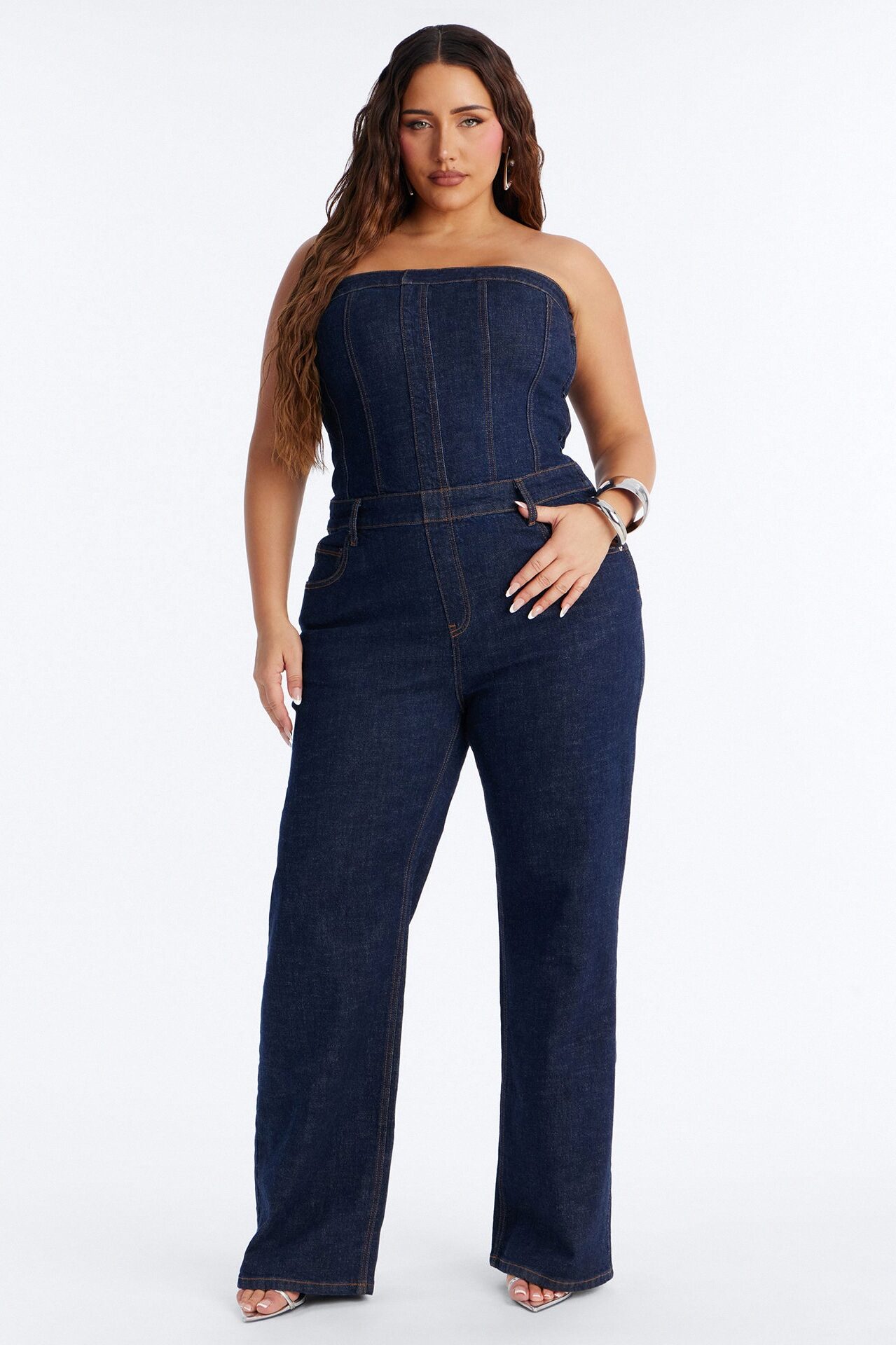 Street Blues Denim Jumpsuit - Dark Wash