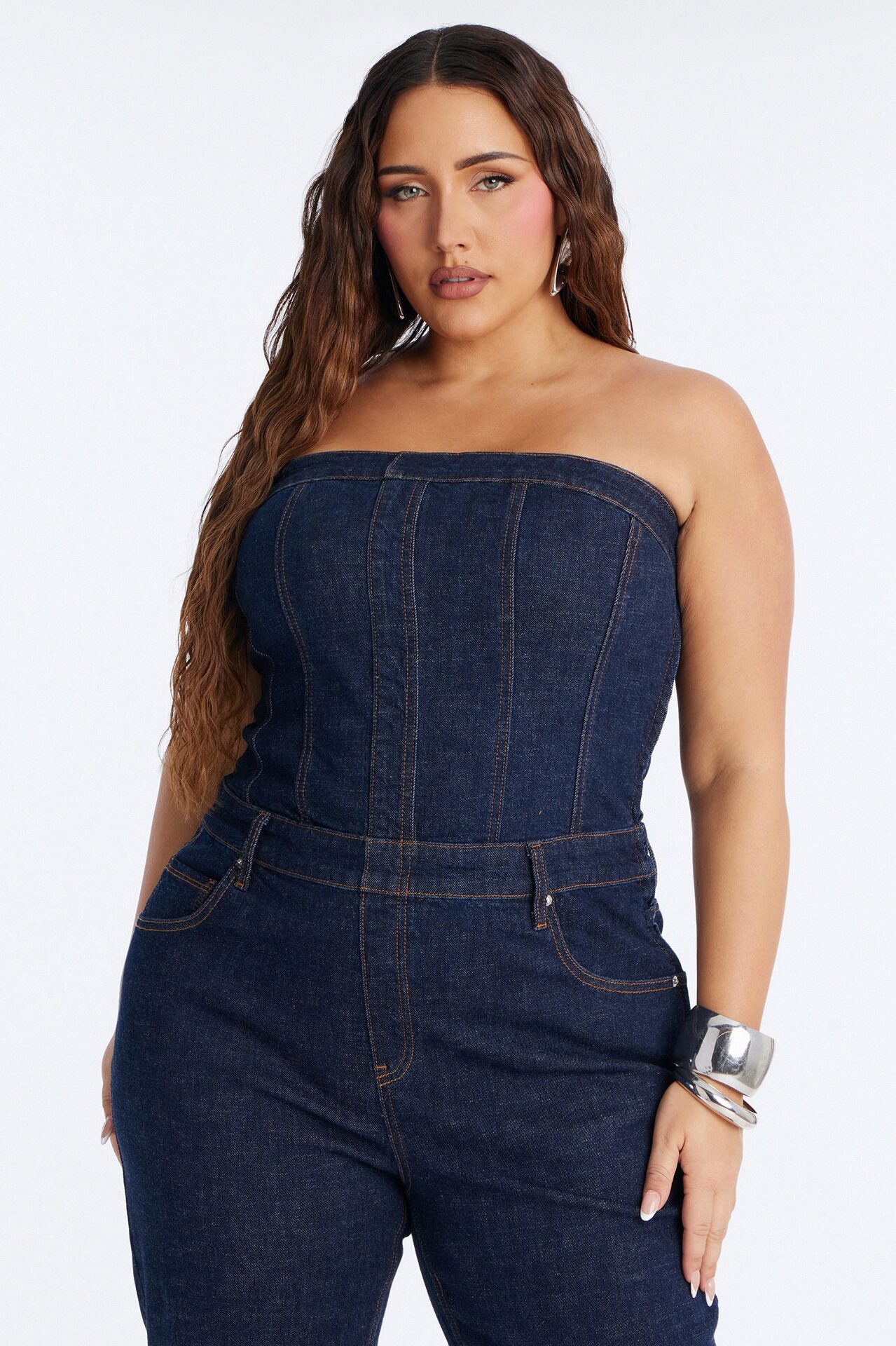 Street Blues Denim Jumpsuit - Dark Wash