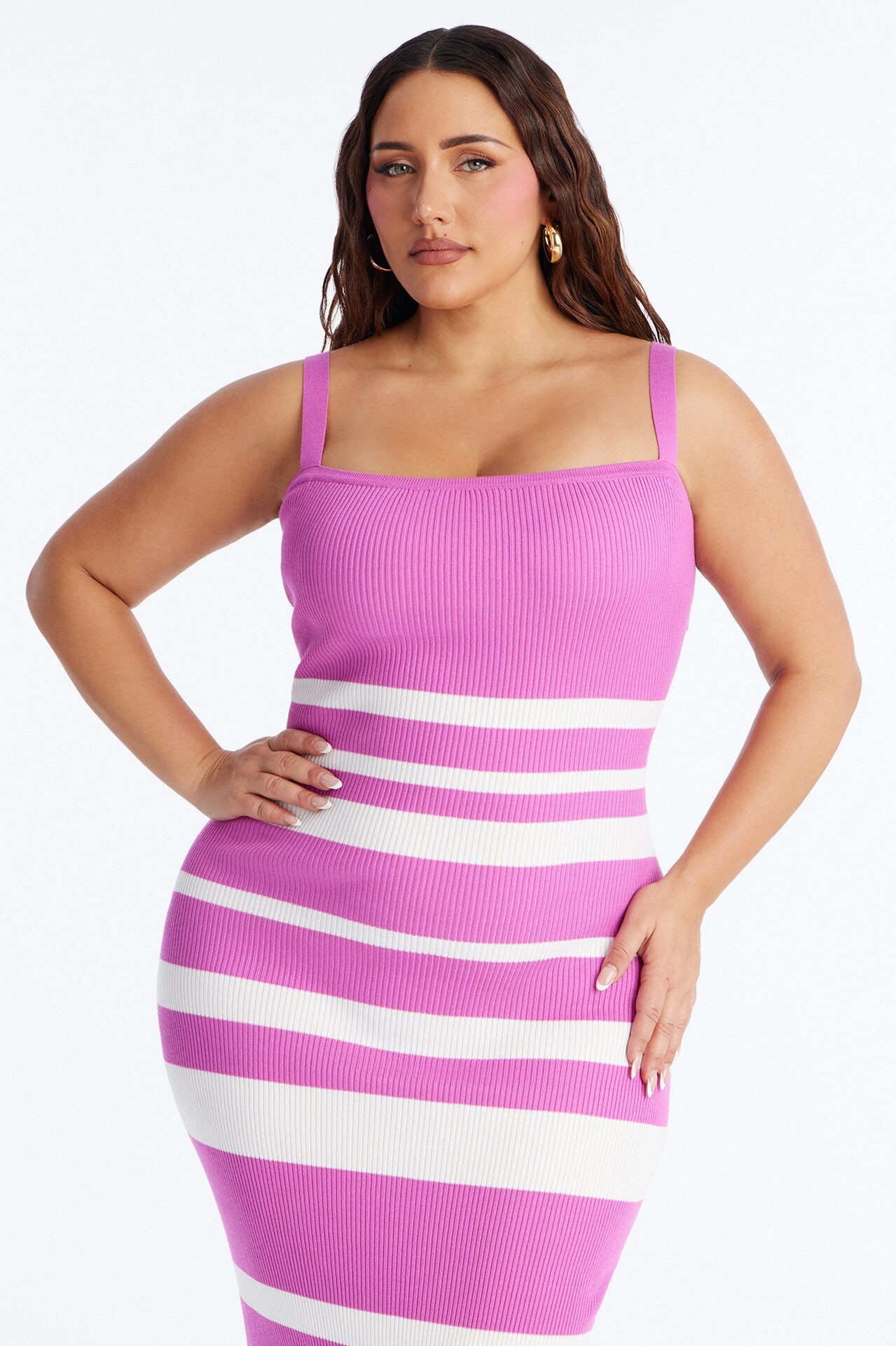 Cherry Pop Sweater Maxi Dress - Magenta