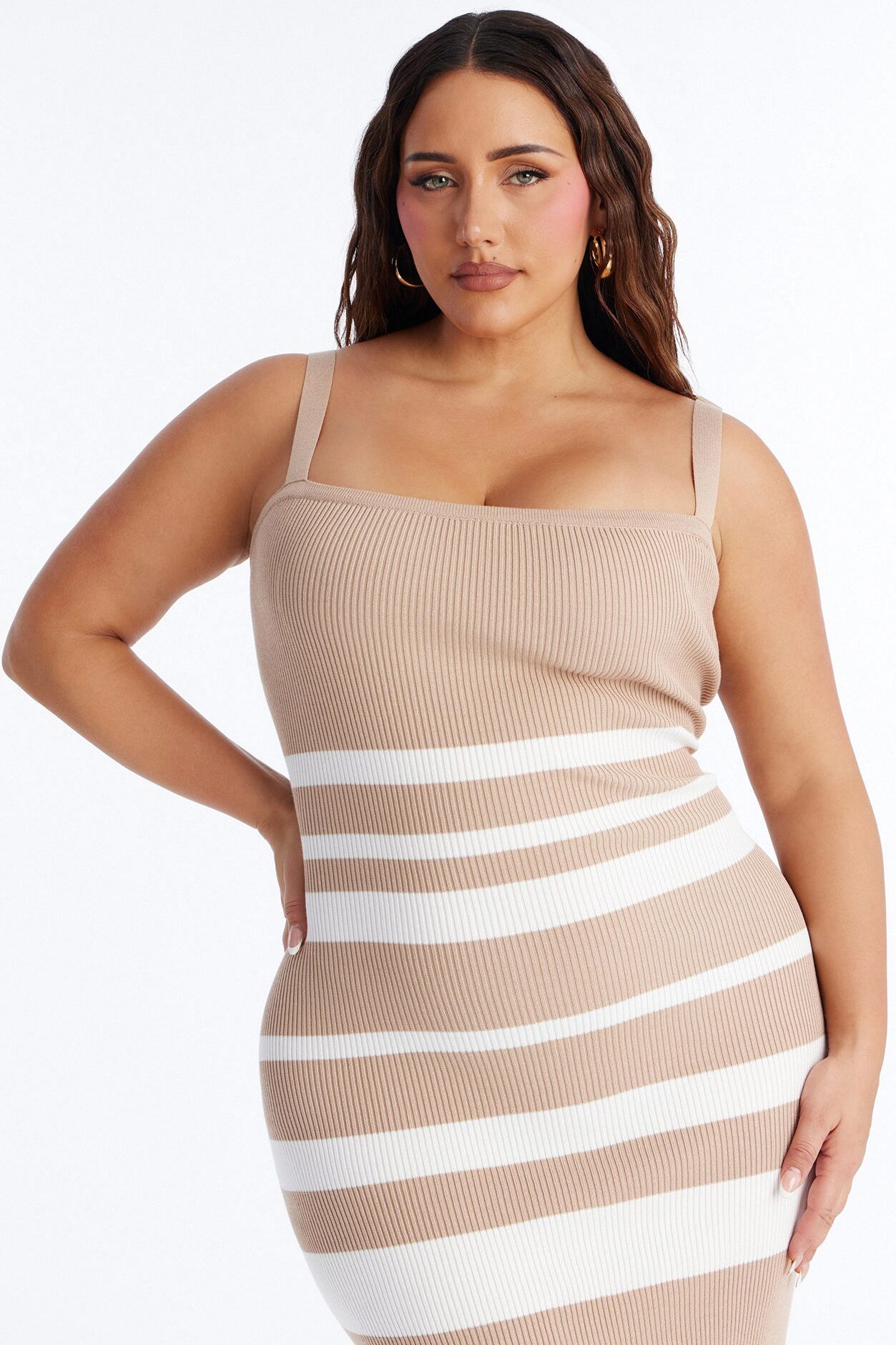 Cherry Pop Sweater Maxi Dress - Taupe