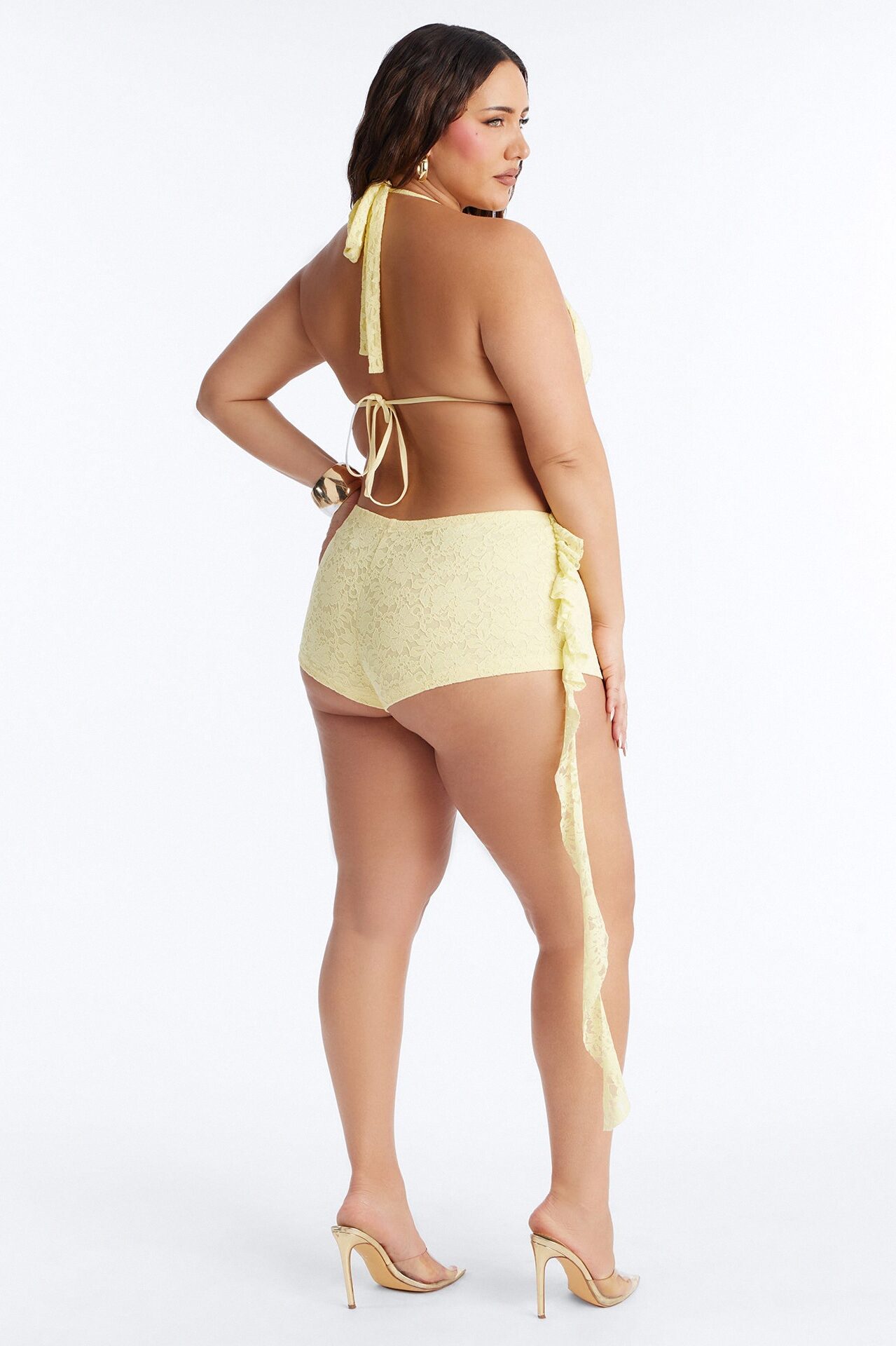 Viridiana Lace Romper - Yellow