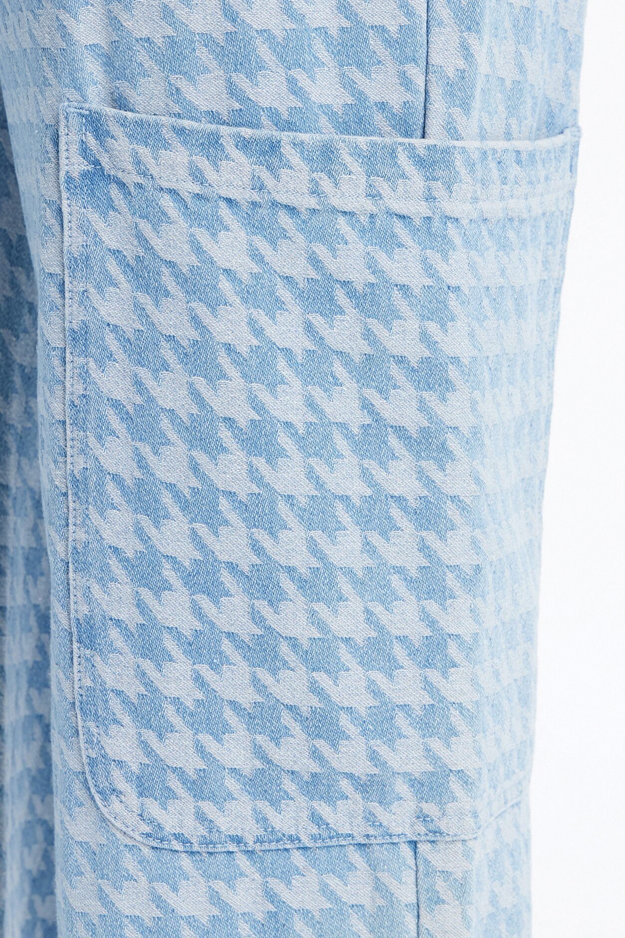 Desiree Denim Houndstooth Pant Set - Light Wash
