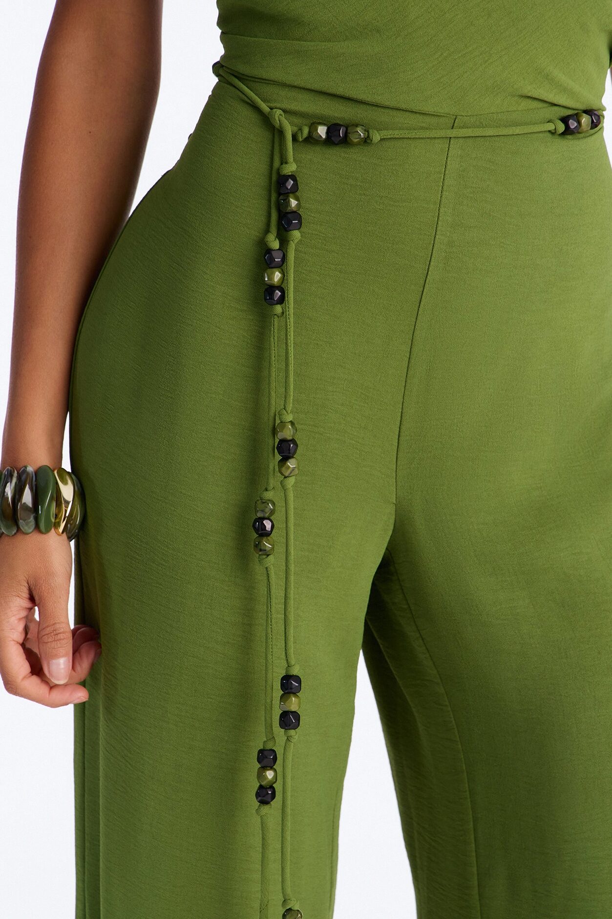 Esme Beaded Backless Jumpsuit - Green