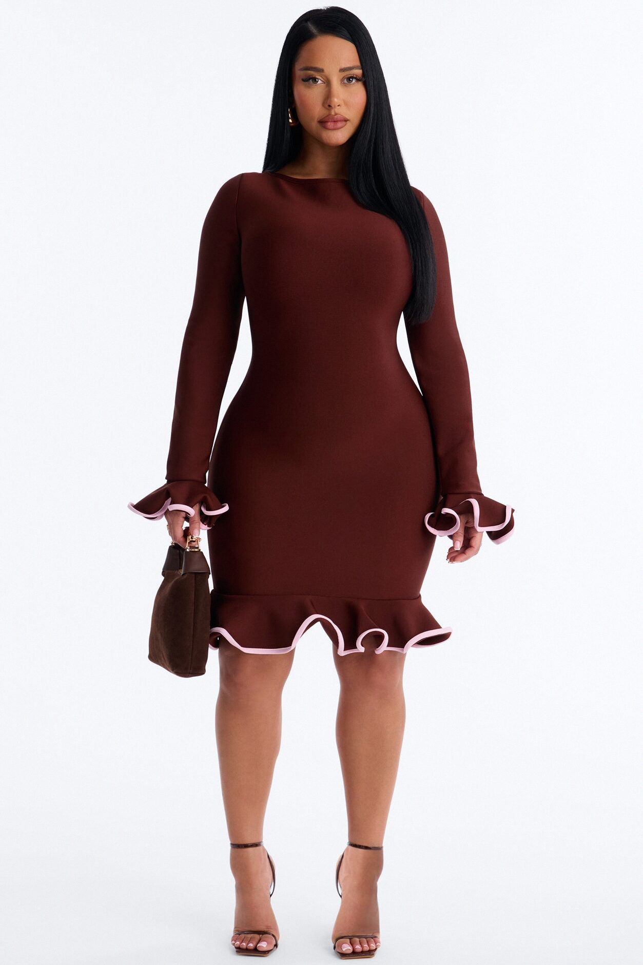 Maddie Bandage Mini Dress - Chocolate