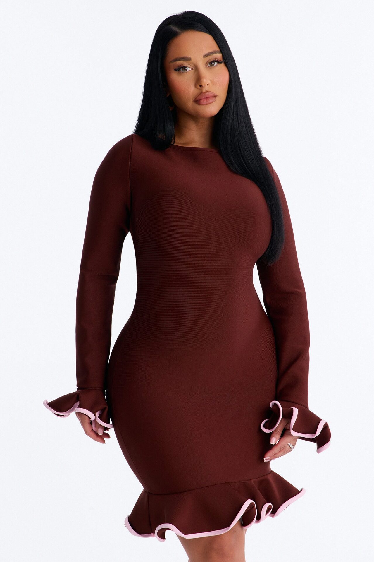 Maddie Bandage Mini Dress - Chocolate