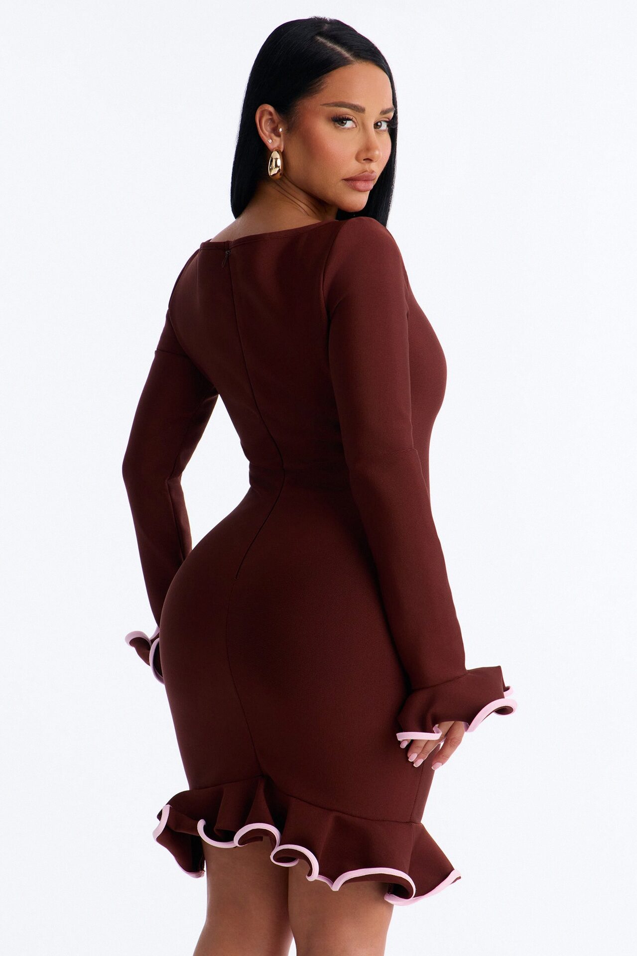 Maddie Bandage Mini Dress - Chocolate