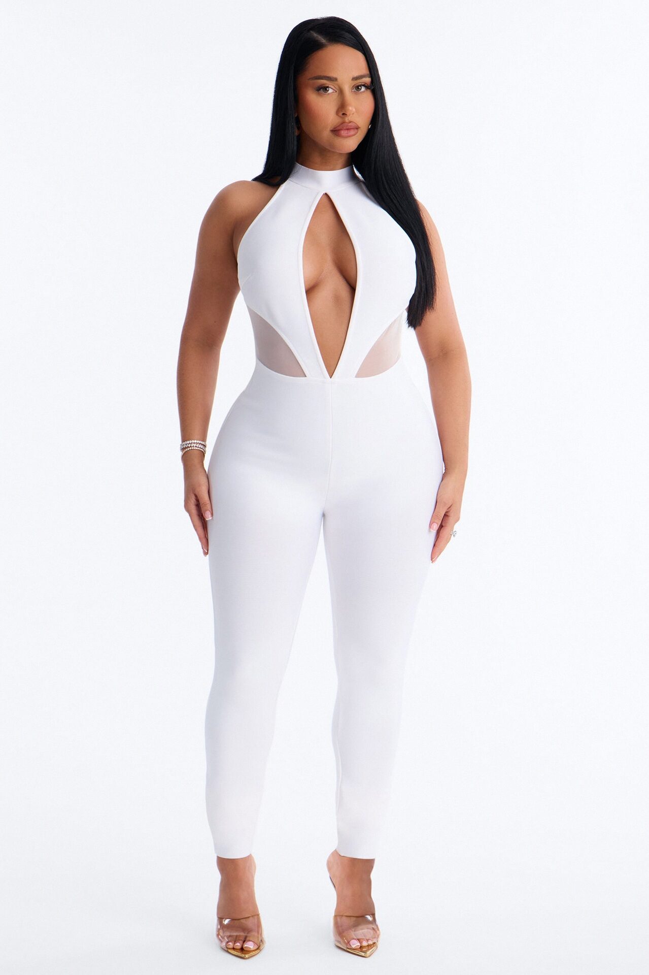 All Yours Bandage Backless Jumpsuit - White
