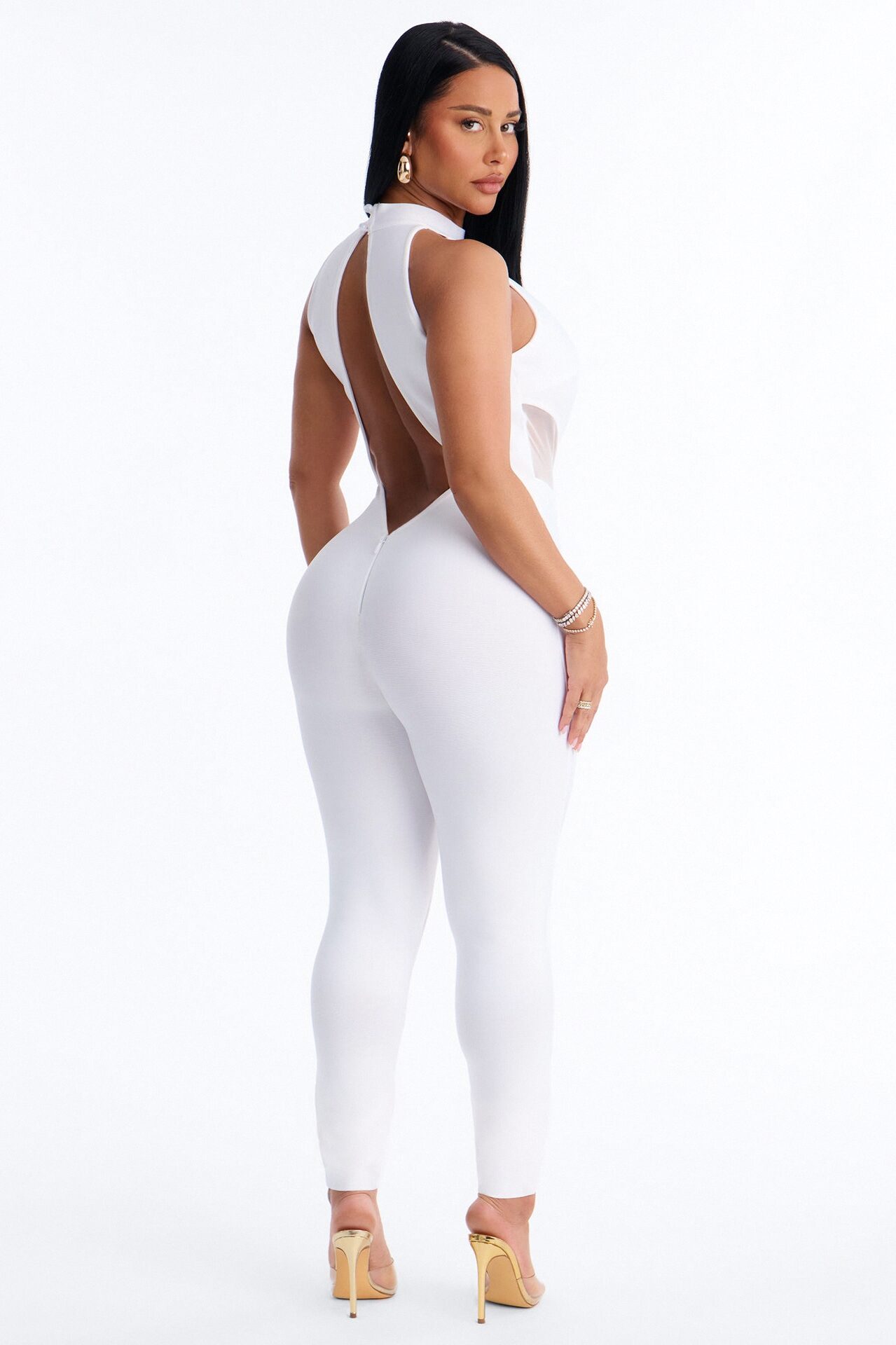 All Yours Bandage Backless Jumpsuit - White