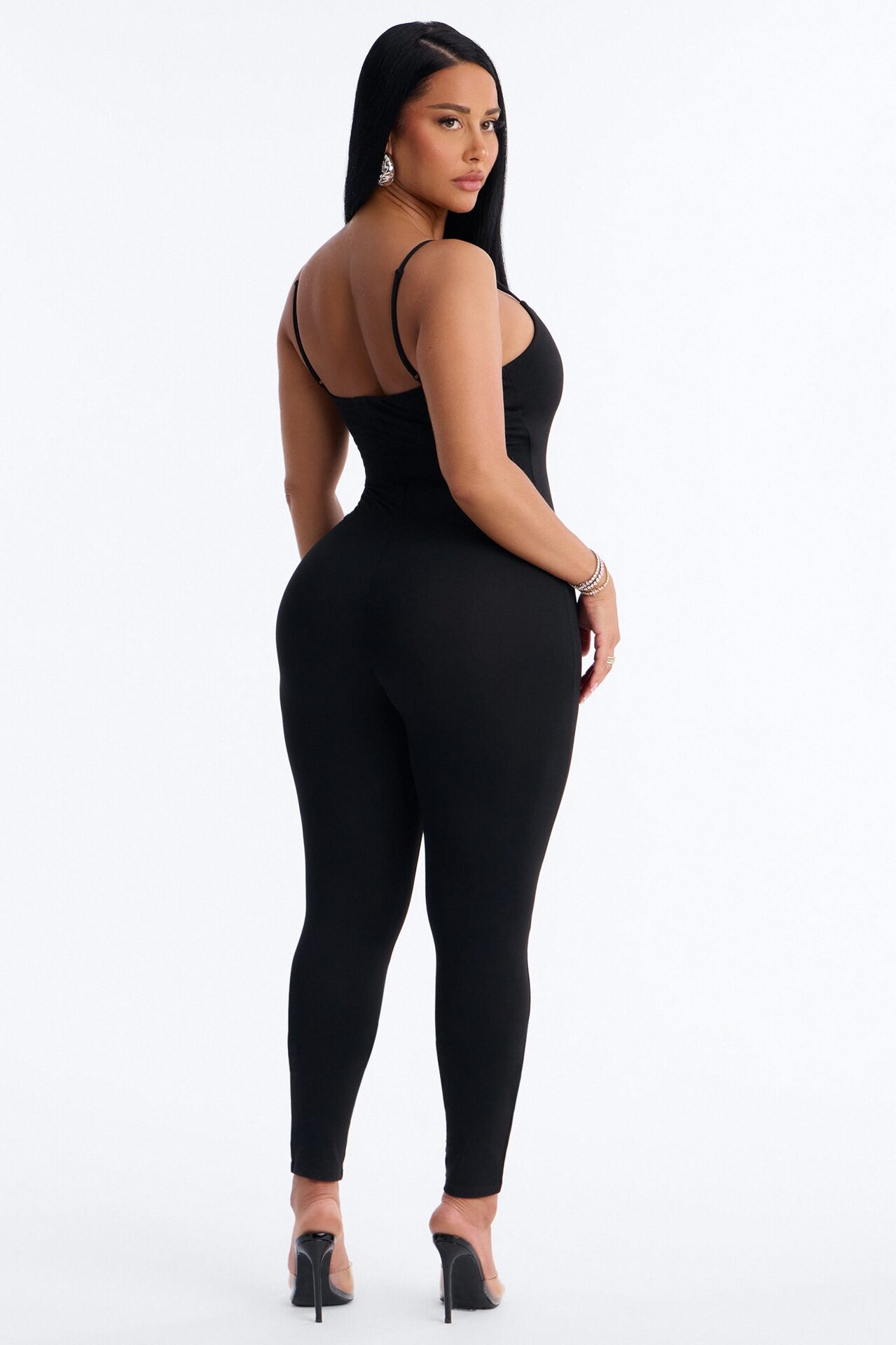 Marina Built In Bra Cami Catsuit - Black