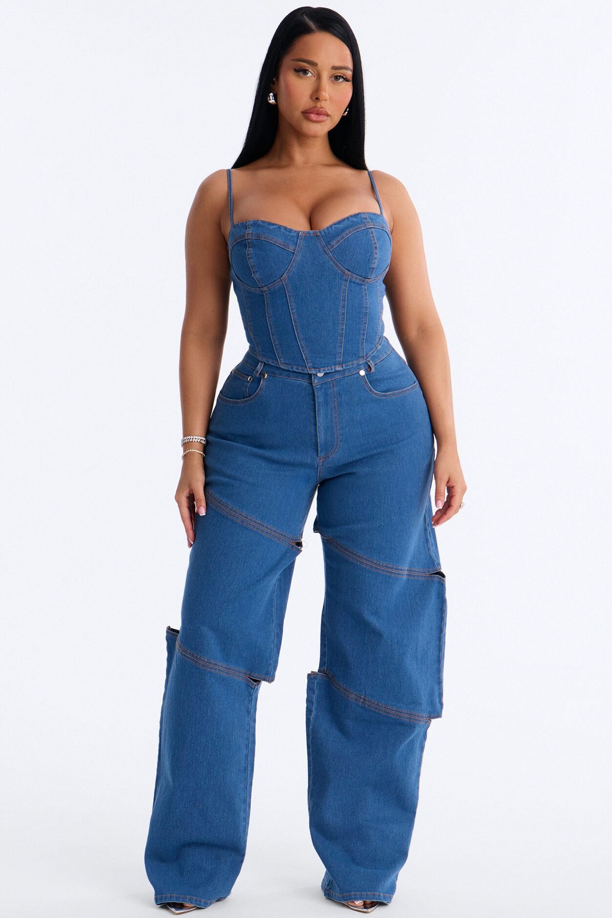 Jenny Denim Pant Set - Light Wash