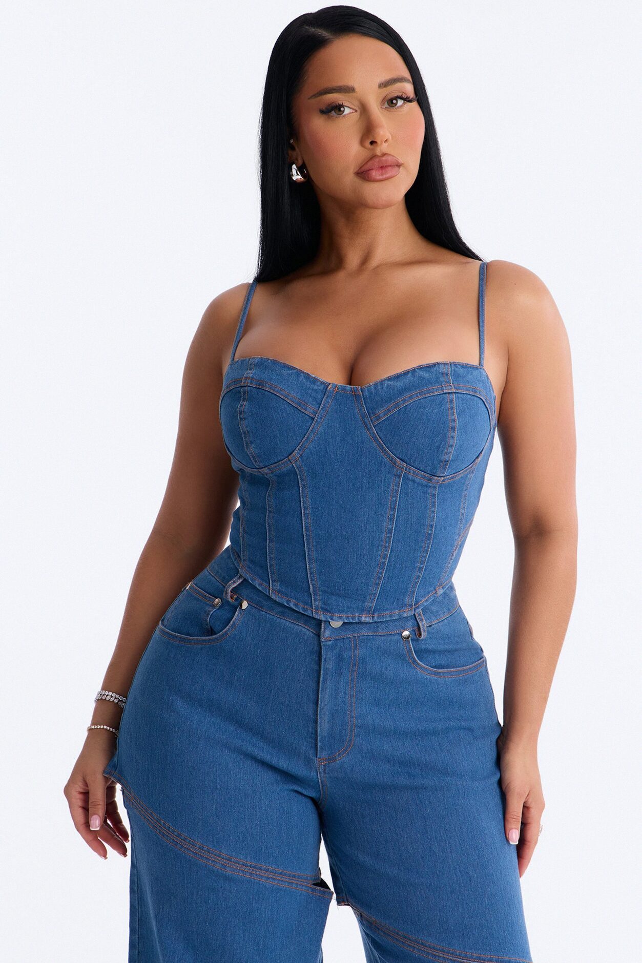 Jenny Denim Pant Set - Light Wash