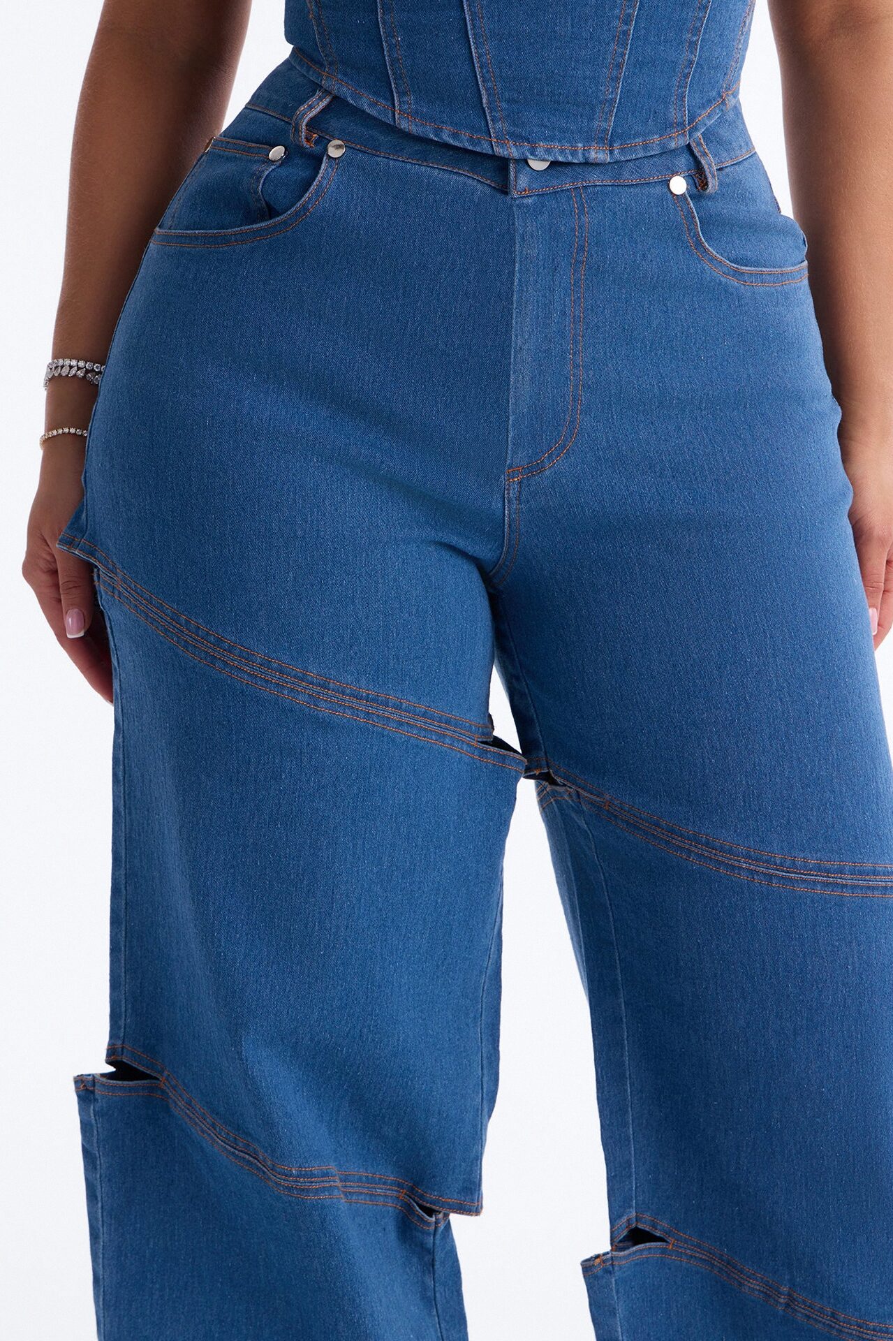 Jenny Denim Pant Set - Light Wash