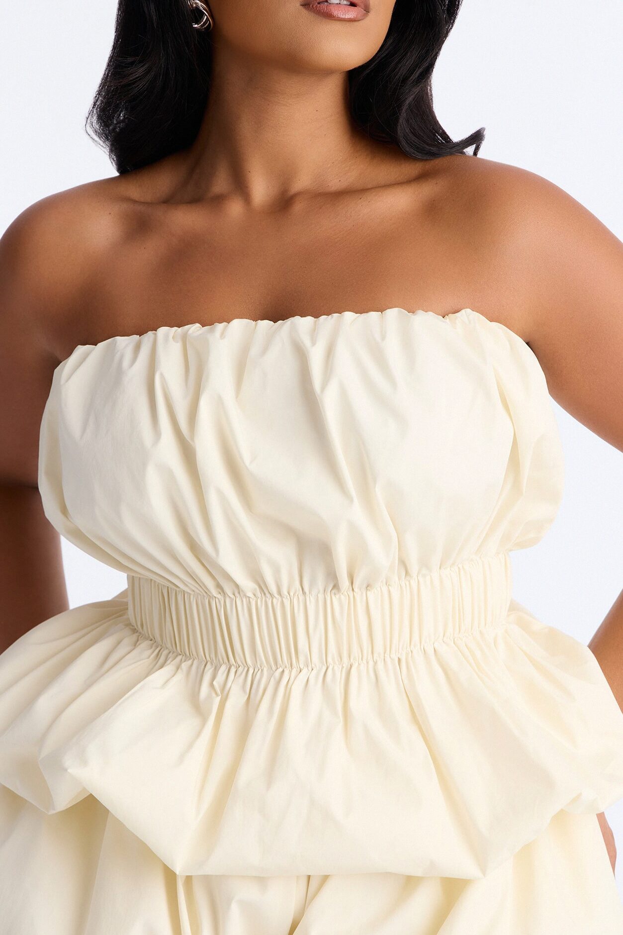 Paris Strapless Bubble Romper - Ivory