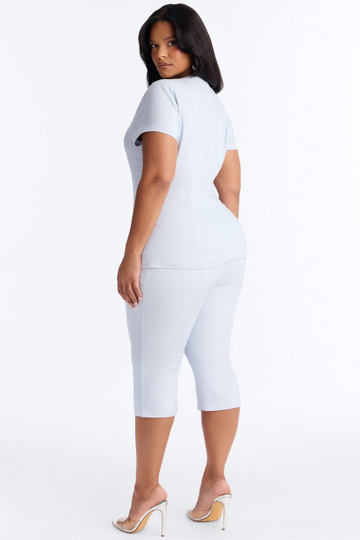 Claire Capri Pant Set - Light Blue