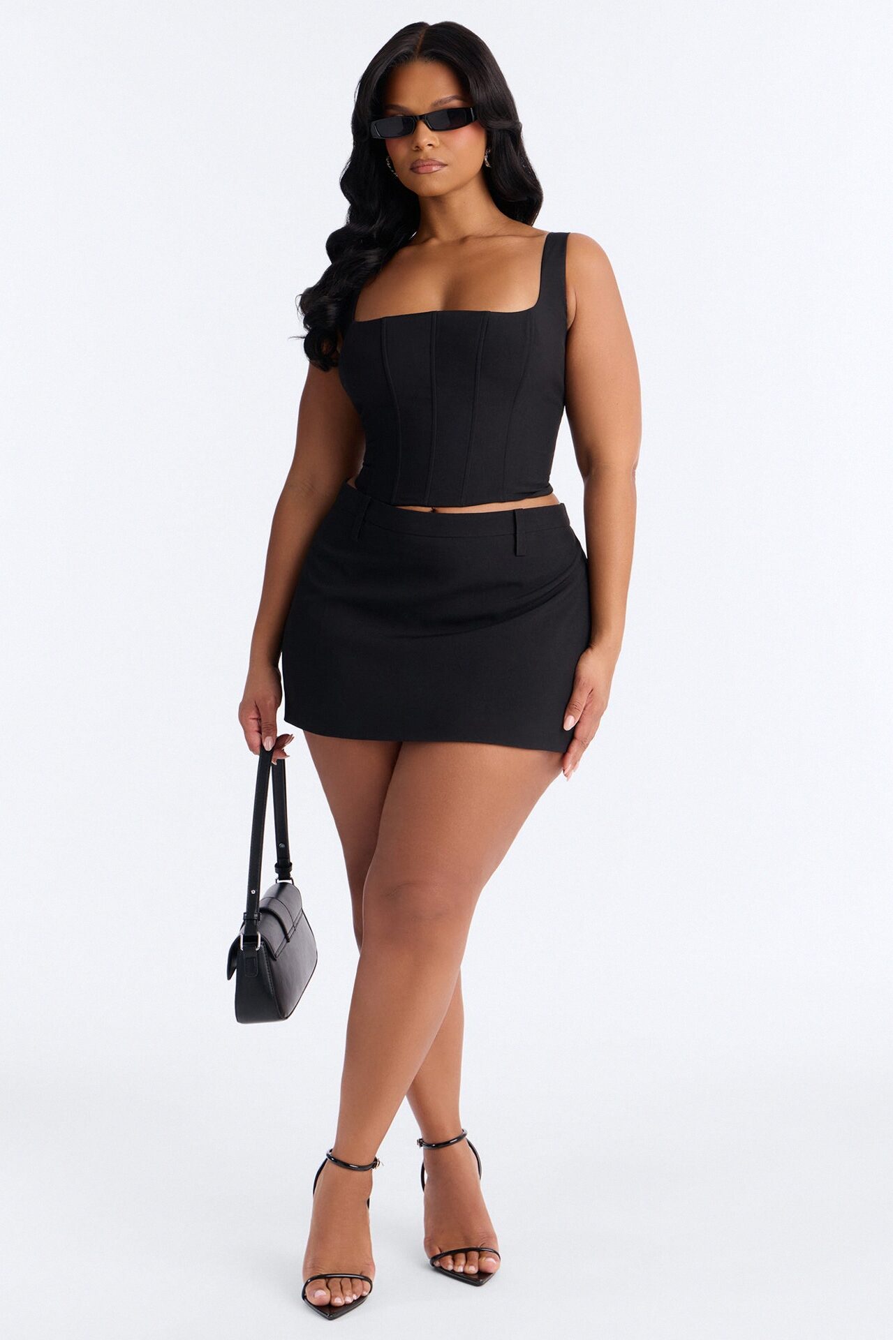 The Natasha Corset Skort Set - Black
