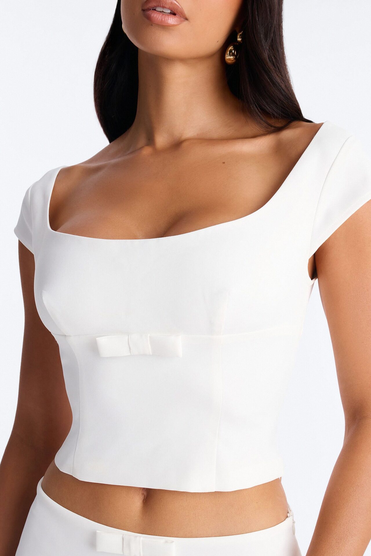 Sweet Girl Crepe Micro Mini Skirt Set - White