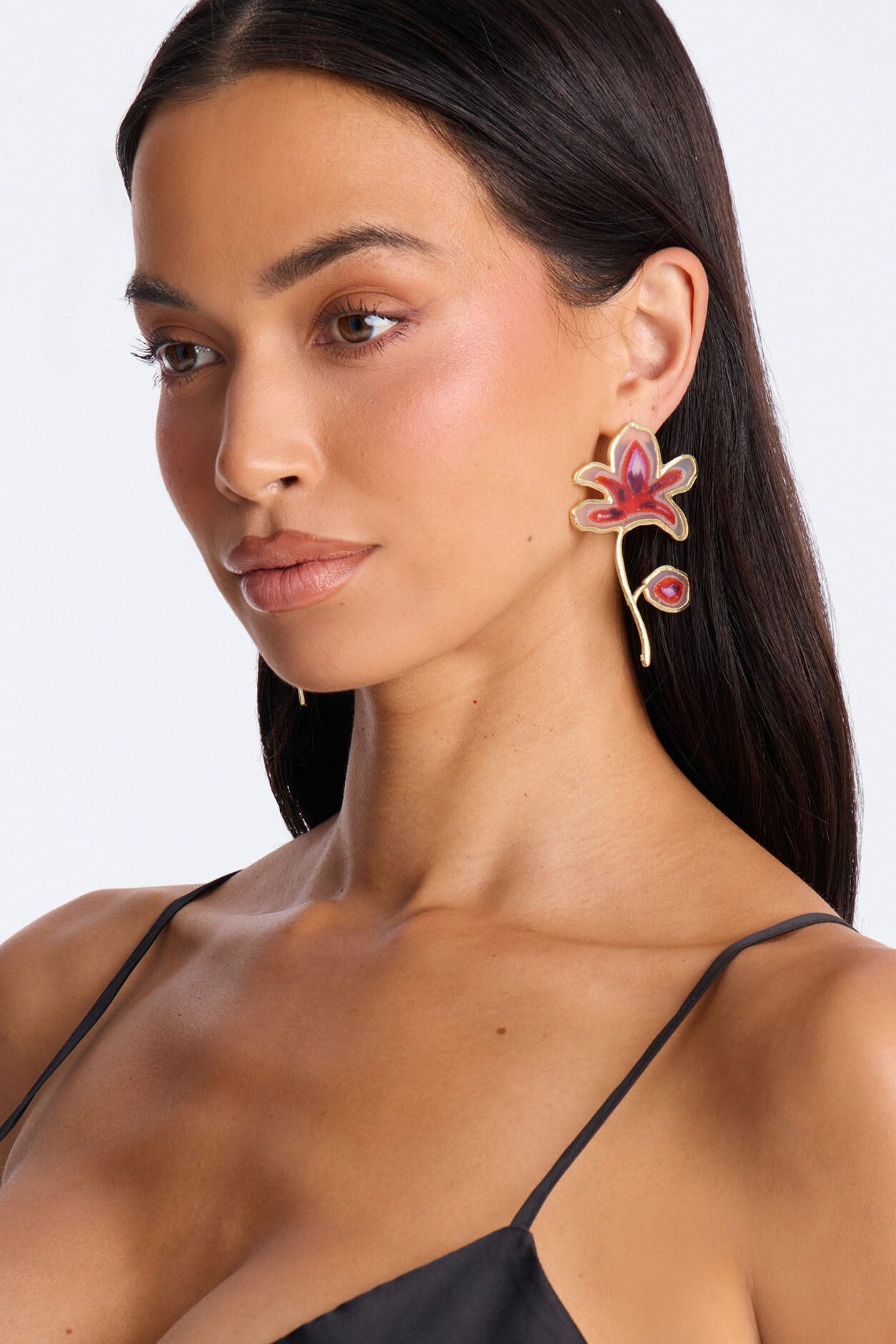 Petal Muse Drop Earrings - Gold/combo