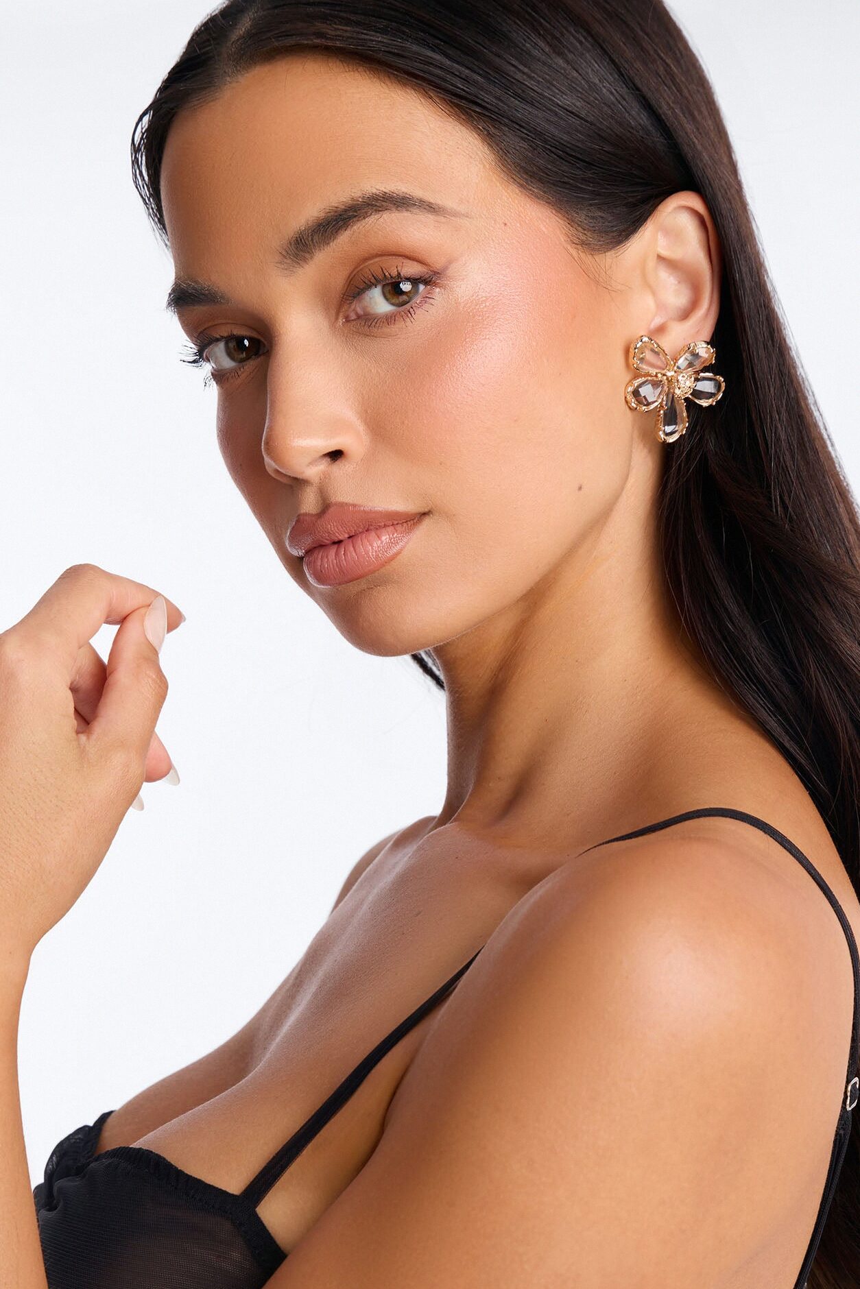 Poppy Floral Earrings - Gold