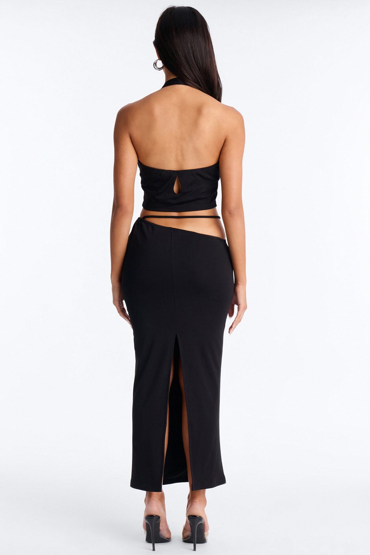 Rebel Girl Ponte Maxi Skirt Set - Black