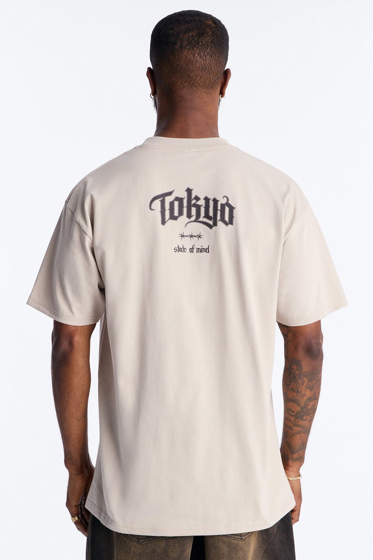Tokyo State Of Mind Oversized Short Sleeve Tee - Grey