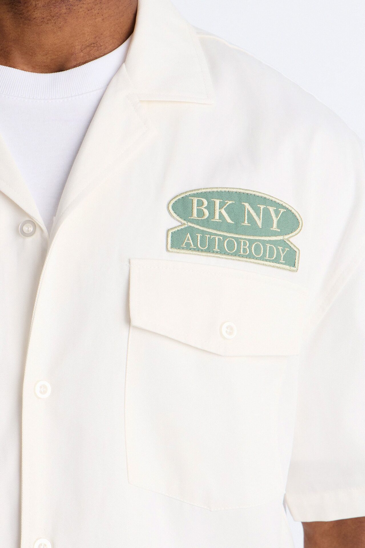 Double Patch Mechanic Shirt - White
