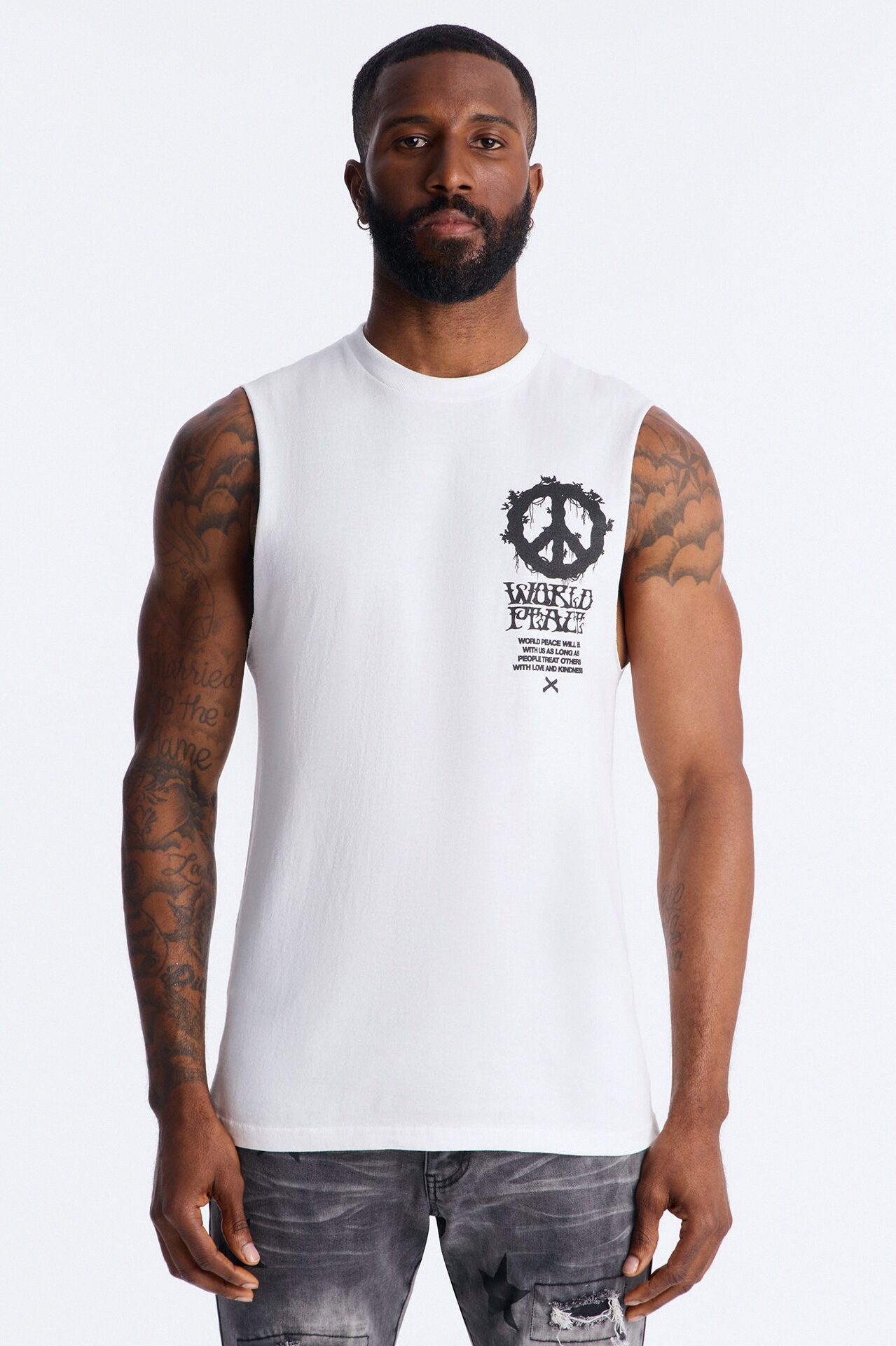 World Peace Muscle Tee - White