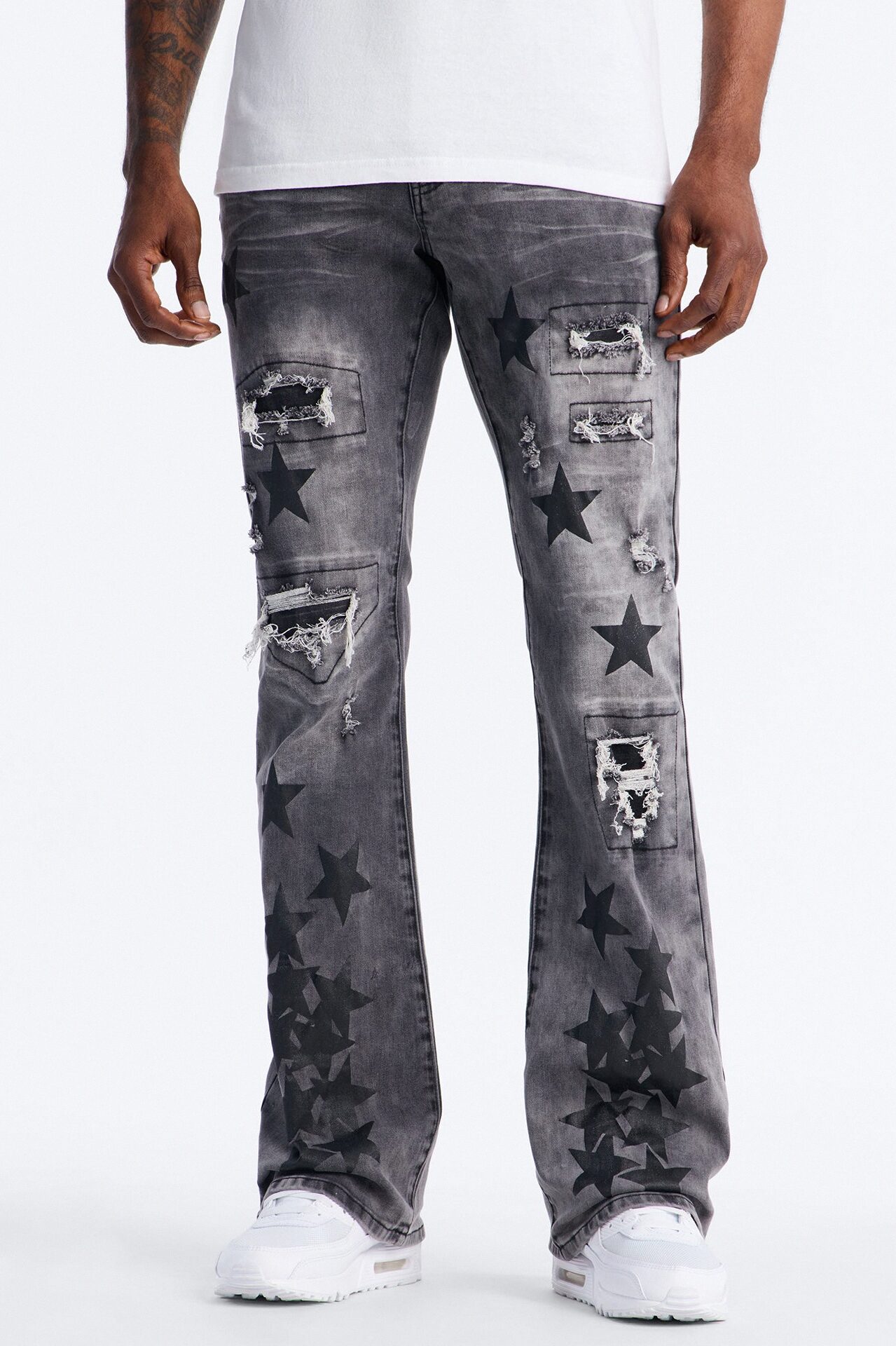 Stacked Skinny Flare Cosmo Jean - Black Wash